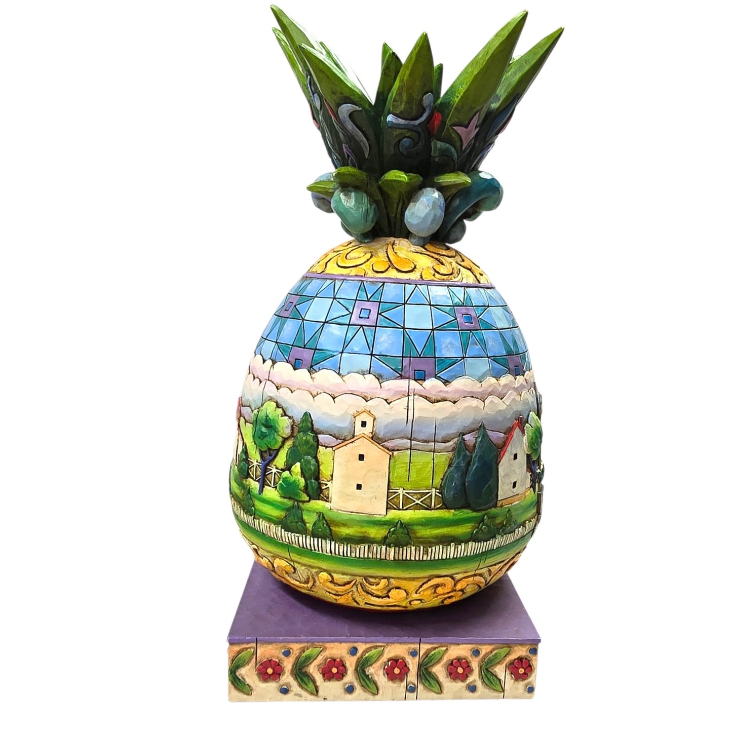 "Welcome All" Pineapple Jim Shore Heartwood Creek Folk Art 2006 Model 4007666