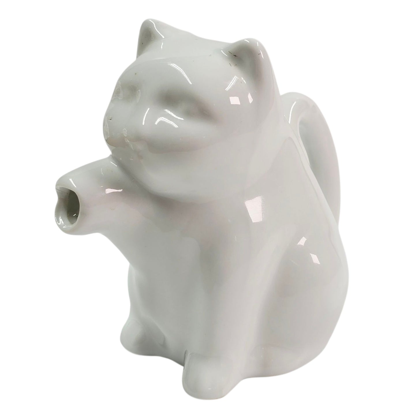 Tiny Kitty Cat Creamer White Porcelain Cat Creamer Mini Pitcher