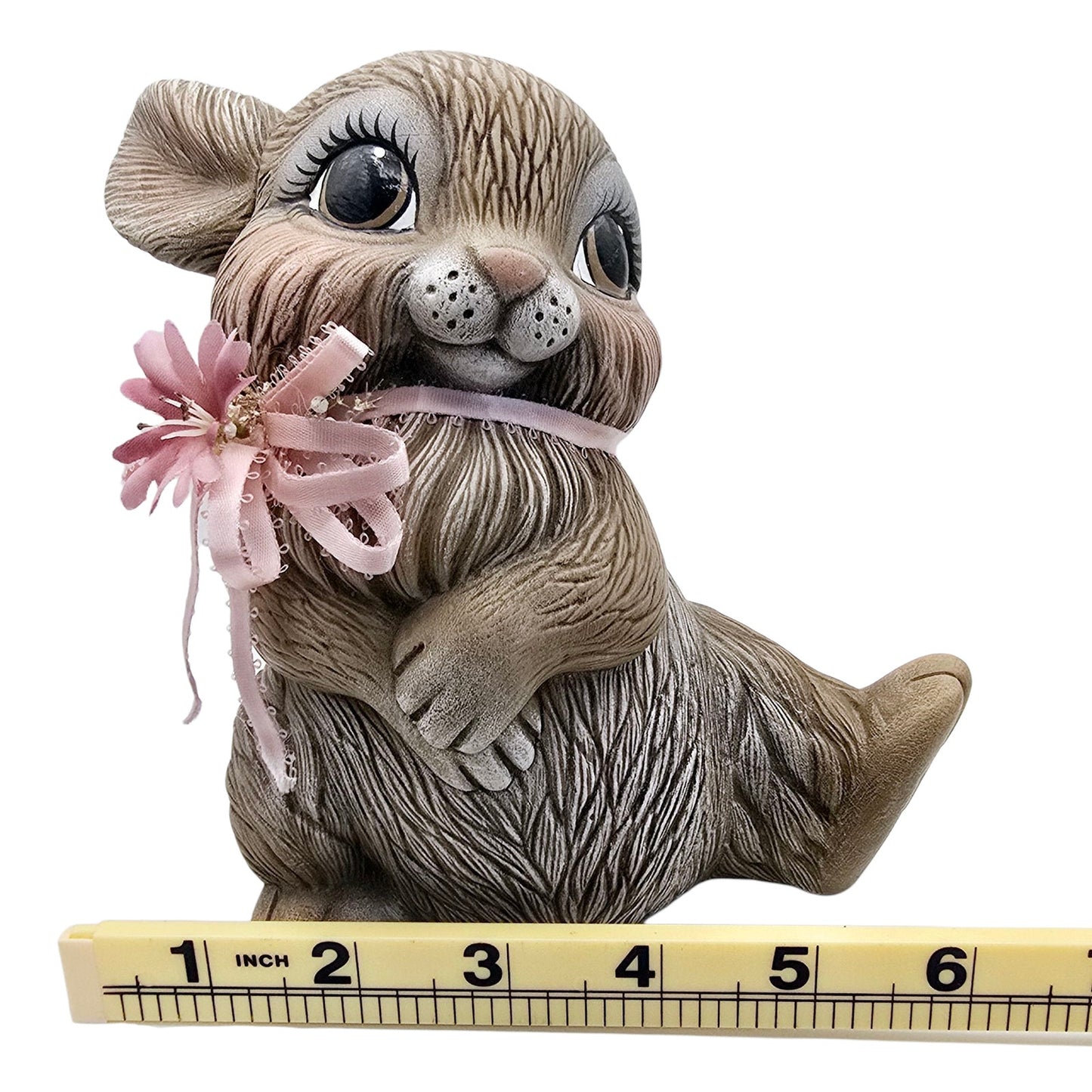 Vintage Ceramic Bunny Figurine Signed PC Pepper's Ceramics Thumper Bunny Easter