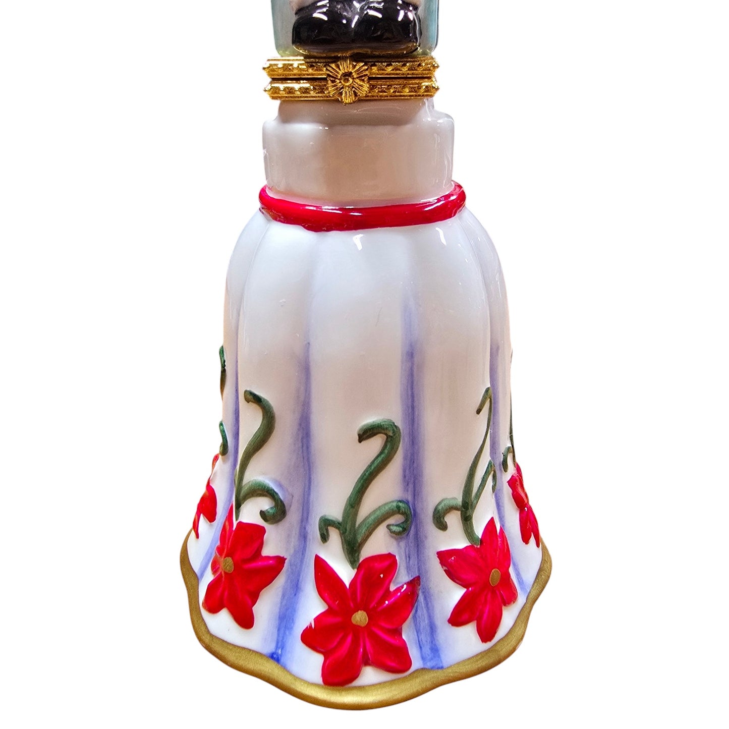 Resting Santa Hinged Box Bell, Ceramic Santa Trinket Box