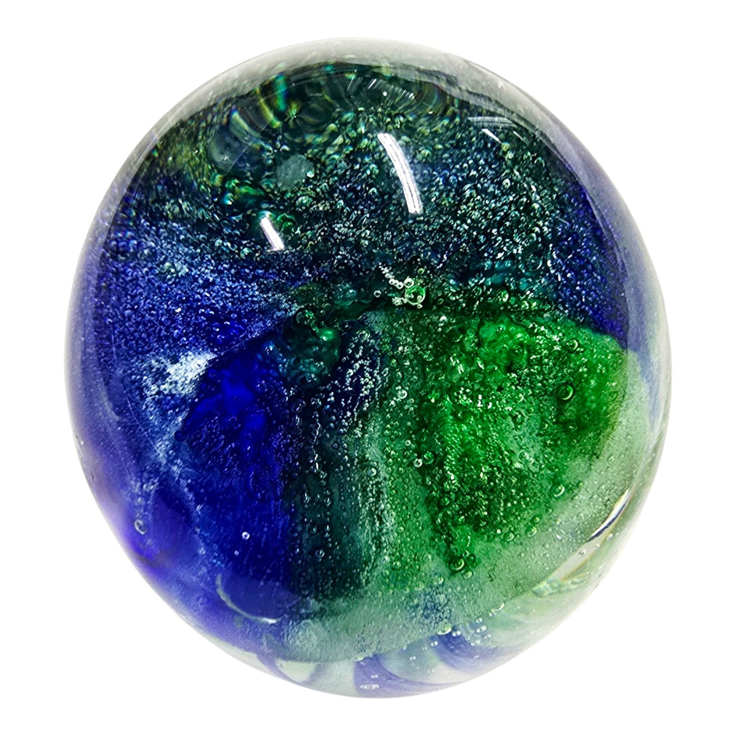 AS IS Hand-Blown Art Glass Jellyfish Paperweight, Glows 3" H