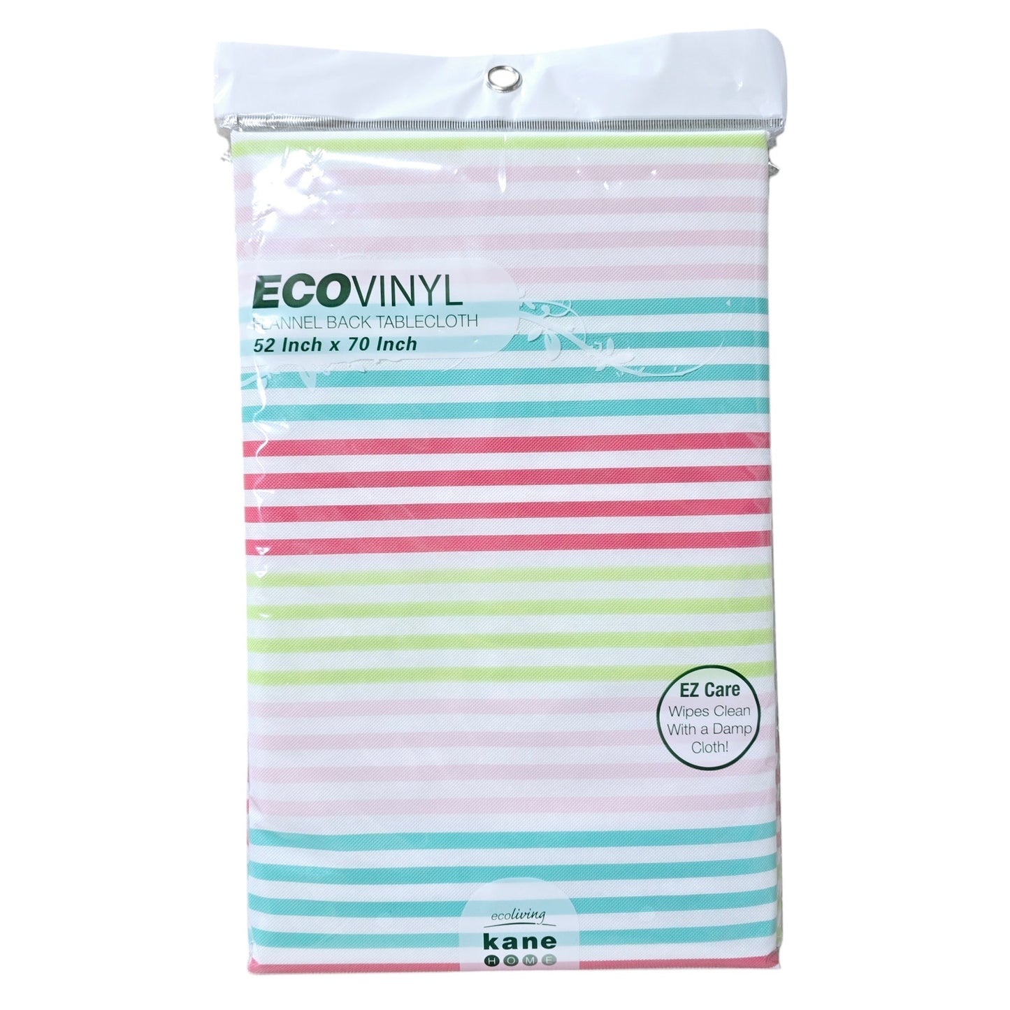 Eco Vinyl Flannel Back Tablecloth Striped 52" x 70"