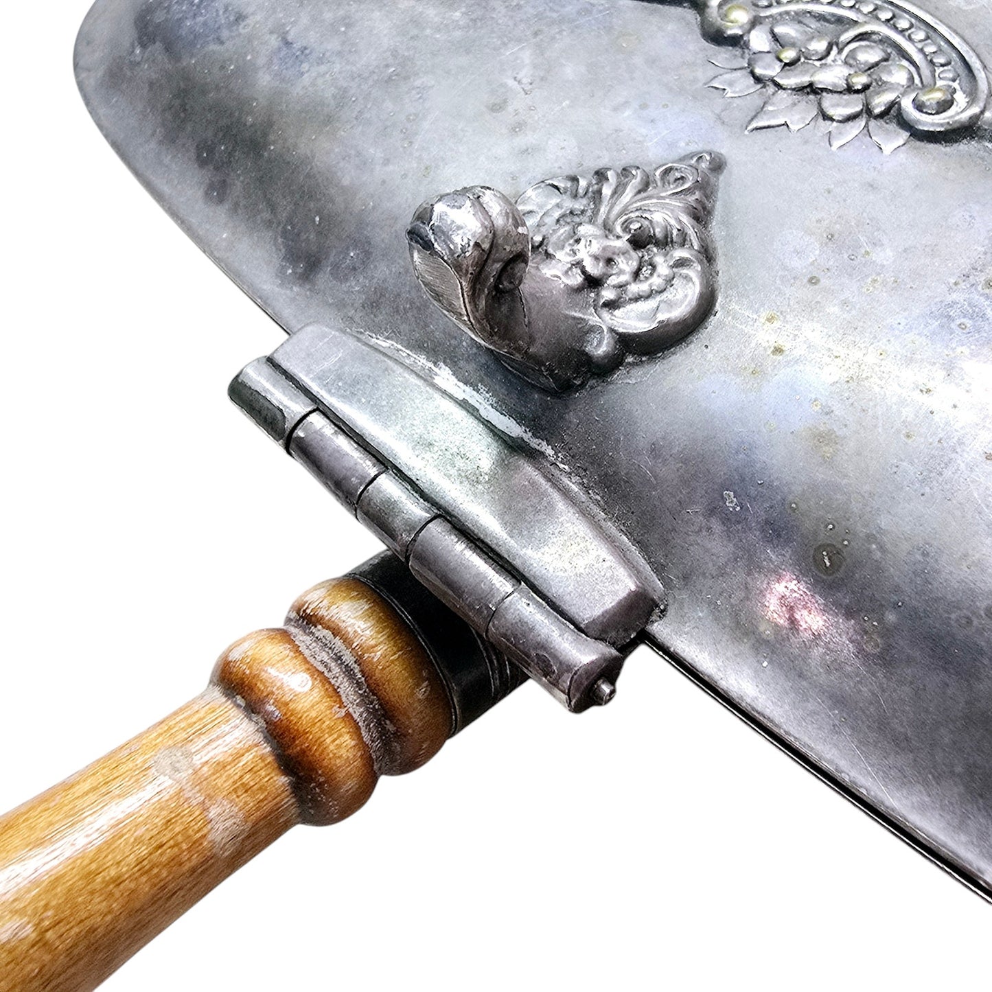 Vtg Silverplate Baroque by Wallace Silent Butler Crumb Butler Footed Wood Handle 276