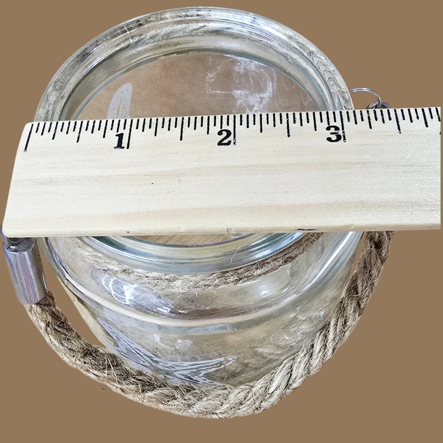 Coastal Hanging Etched Glass Starfish Tealight Candle Holder Nautical Rope Votive Jar
