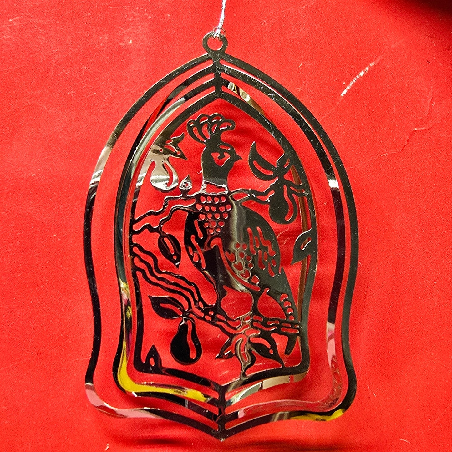 Vintage 12 Days of Christmas Silverplated Cut-Out Ornaments in Original Box