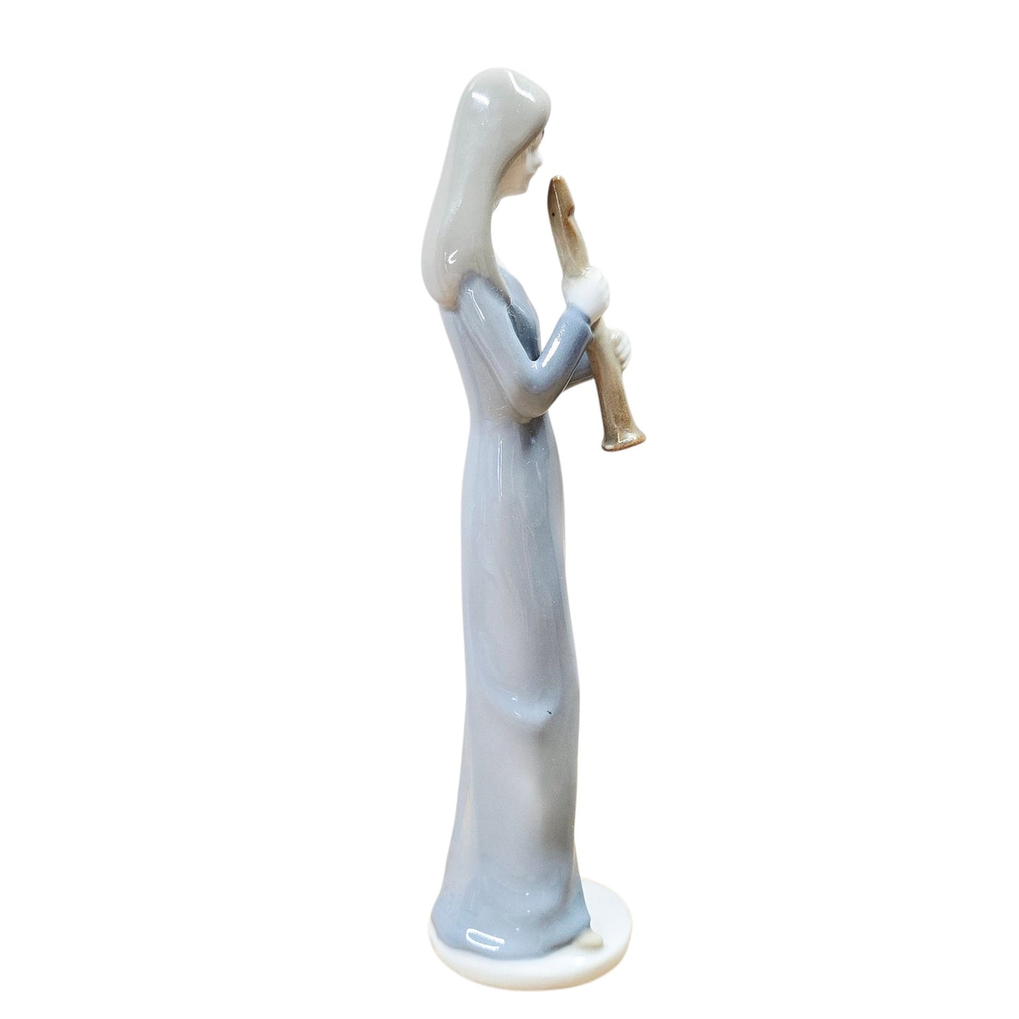 Lladro 6150 “Playing the Flute” Porcelain Figurine Woman Flute Spain 6.5"
