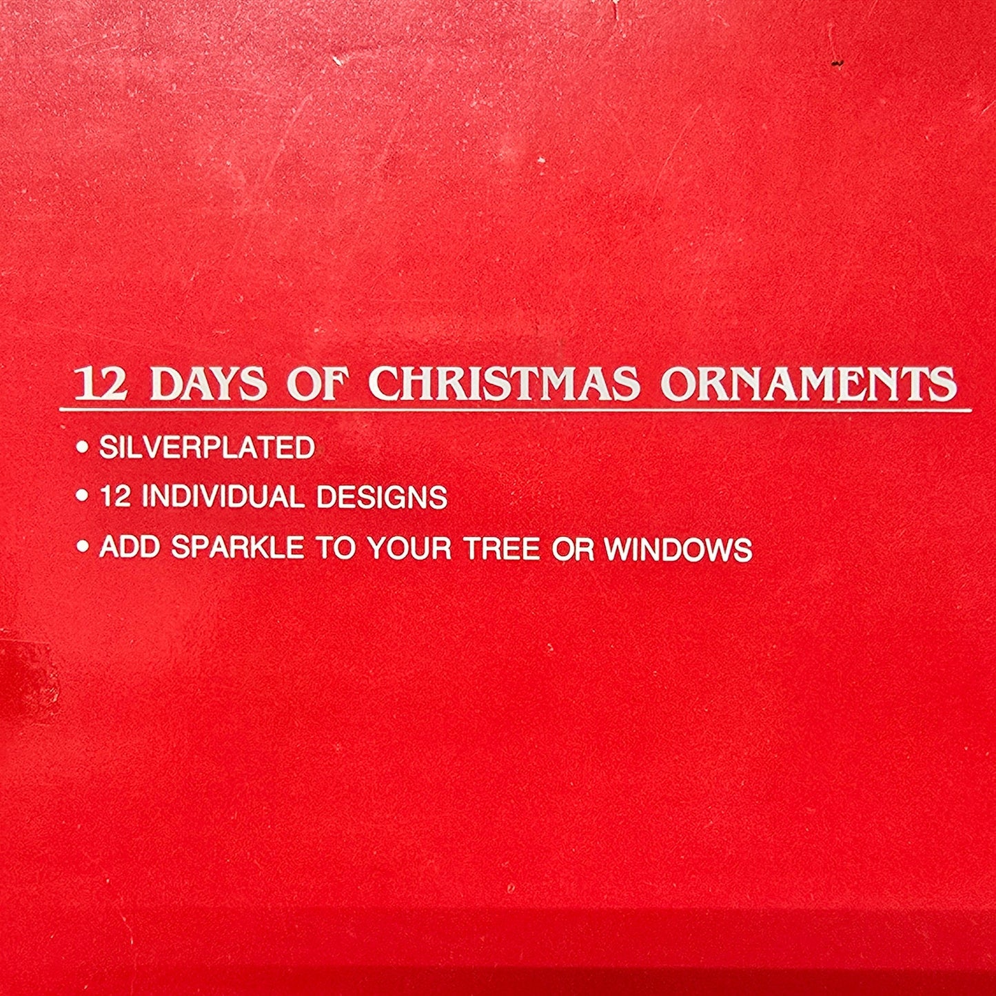 Vintage 12 Days of Christmas Silverplated Cut-Out Ornaments in Original Box