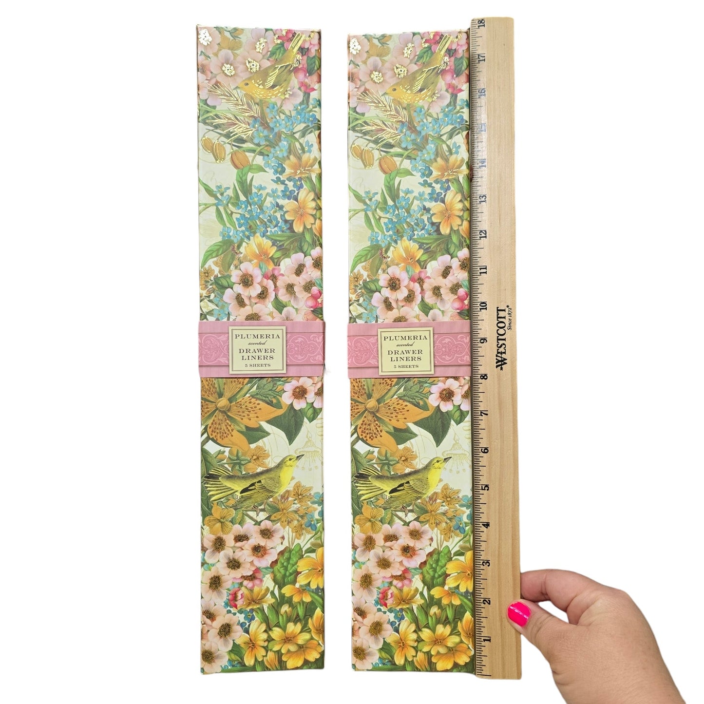 Set of 2 Open Box Punch Studio Plumeria Scented Drawer Liner Sheets 2 Boxes and 6 Liners