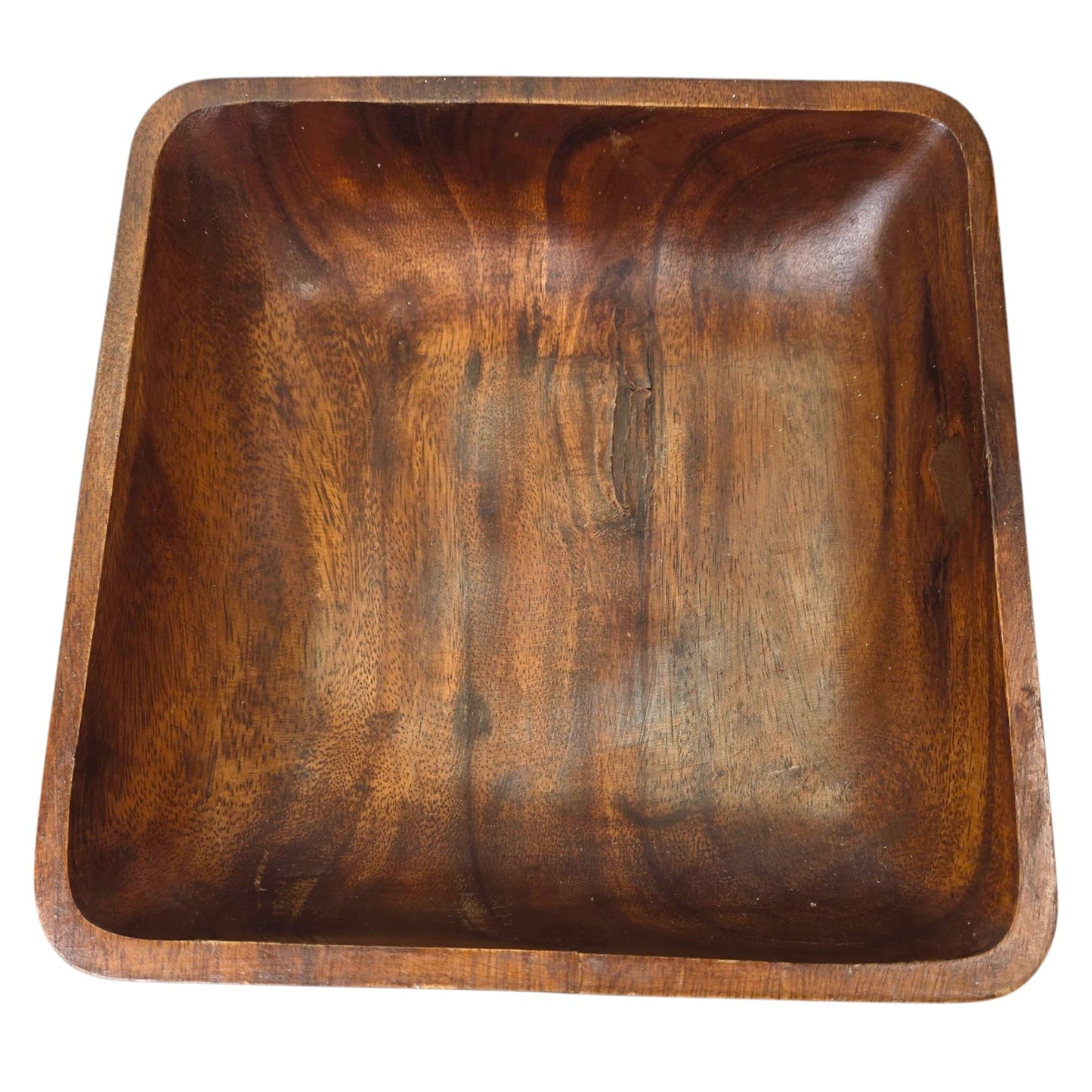 Vintage Square-Shaped Serving Bowl, Wooden Salad Bowl / Serving Tray