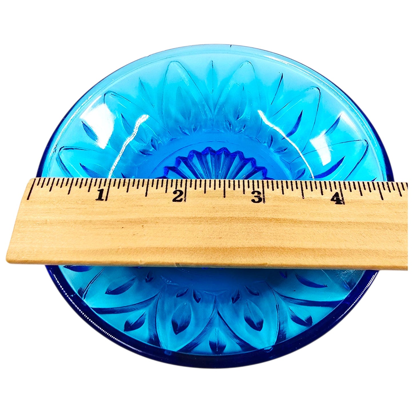 Set of 2 Vintage Hazel Atlas Cobalt Blue Glass Bowls 5” Trinket Dishes Glows