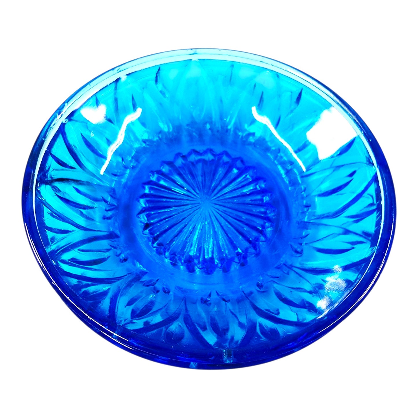 Set of 2 Vintage Hazel Atlas Cobalt Blue Glass Bowls 5” Trinket Dishes Glows
