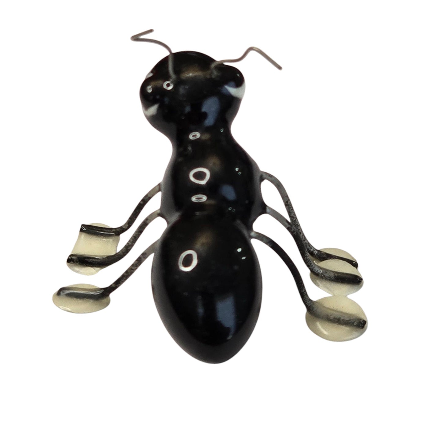 Hagen Renaker Miniature Porcelain Ant with Wire Legs, Vintage Black Ant Figurine