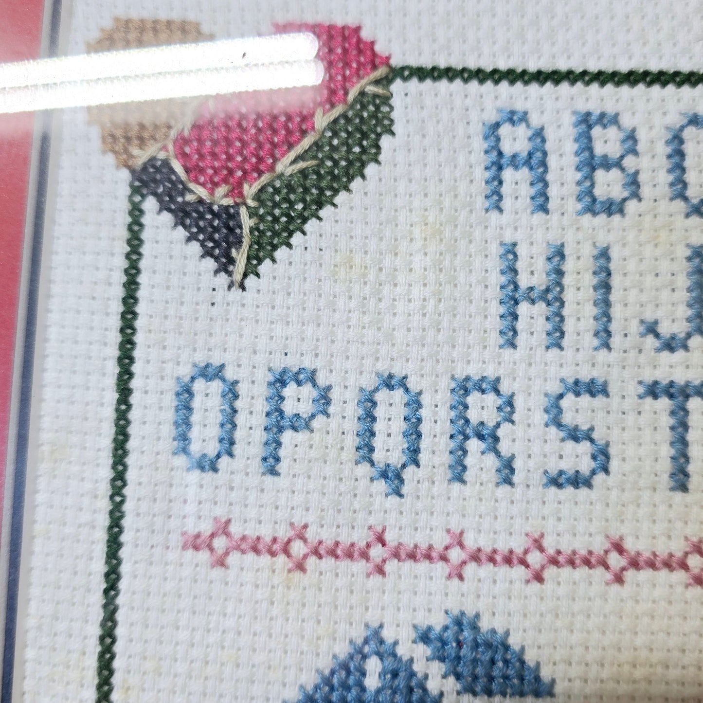 Vtg Alphabet Cross Stitch No One Is Rich Enough To Be Without Friends Completed