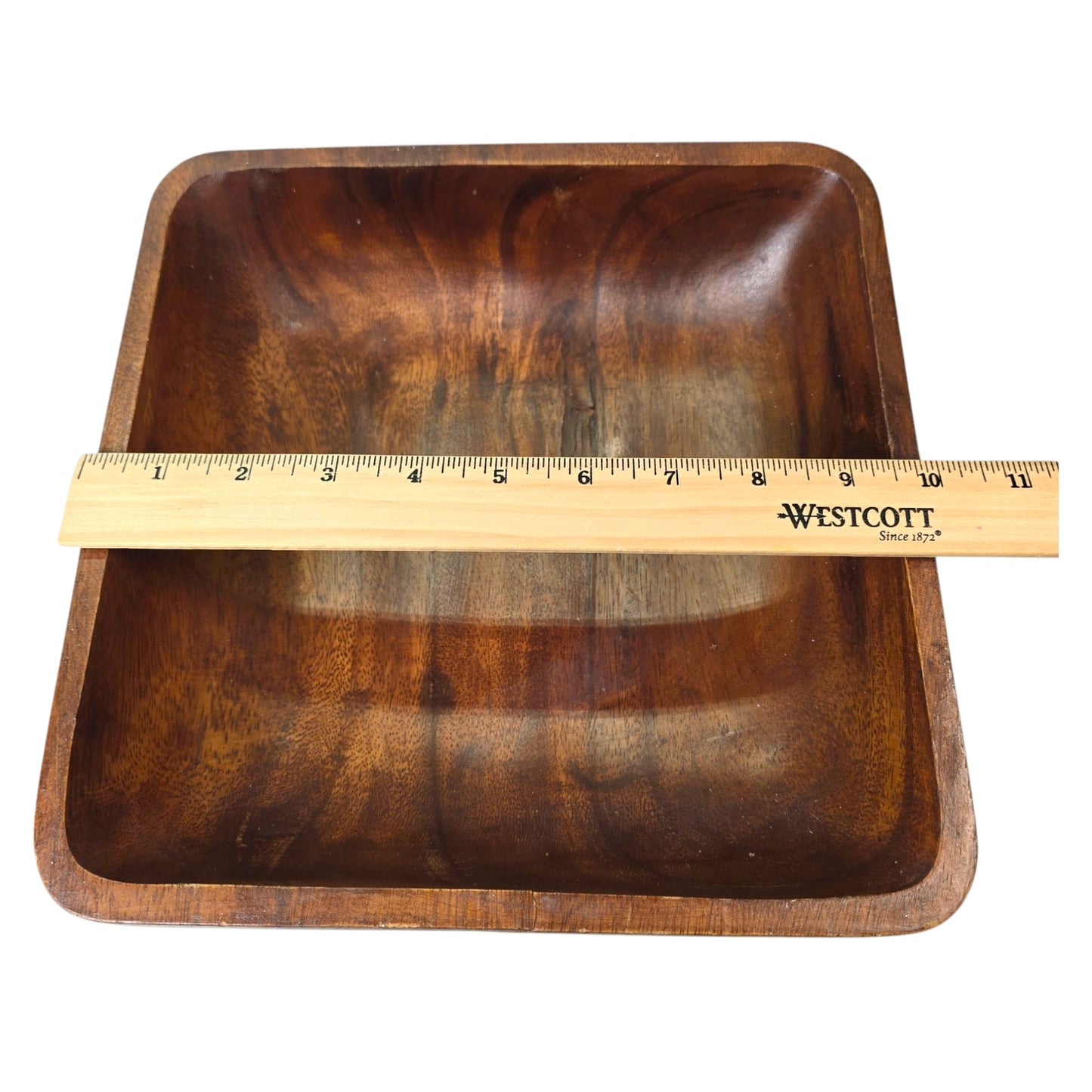 Vintage Square-Shaped Serving Bowl, Wooden Salad Bowl / Serving Tray