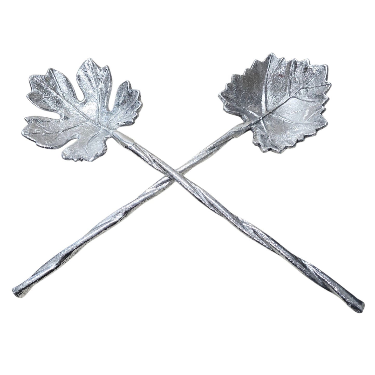 Martha Stewart Collection Park Leaves Salad Servers 2-Pc Rustic Macy's Regency NIB