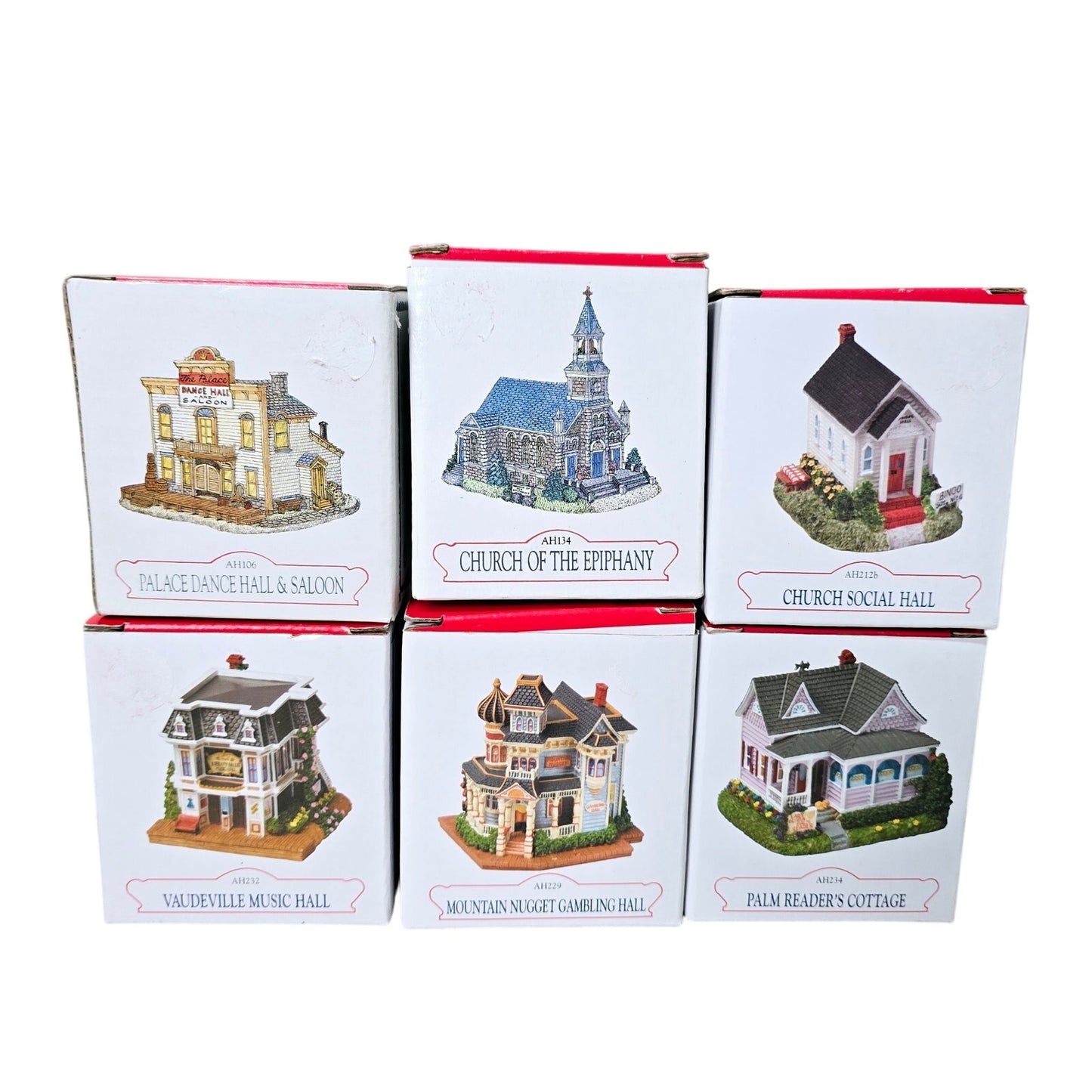 Lot of 6 Liberty Falls Americana Collection Social Buildings Christmas Village