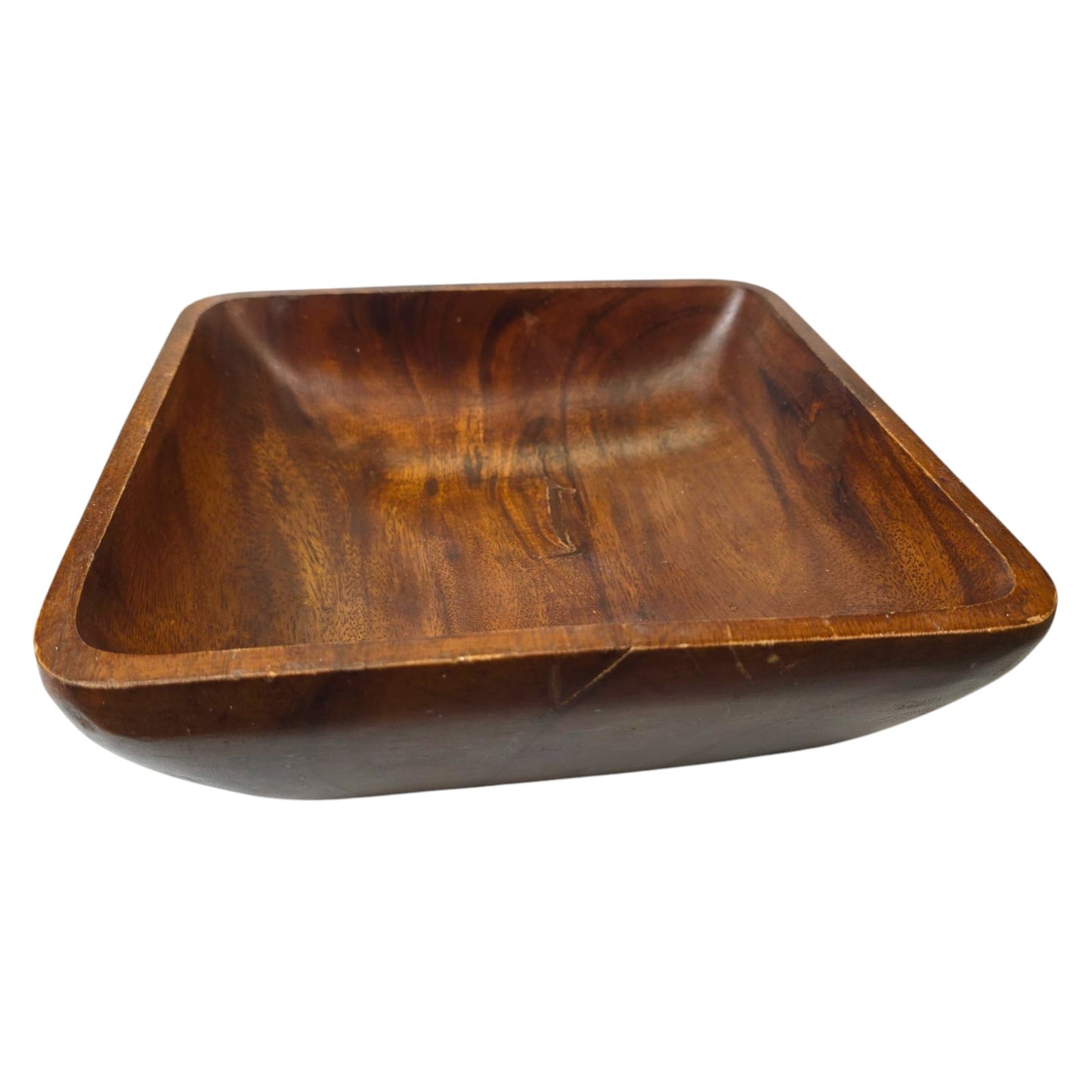 Vintage Square-Shaped Serving Bowl, Wooden Salad Bowl / Serving Tray