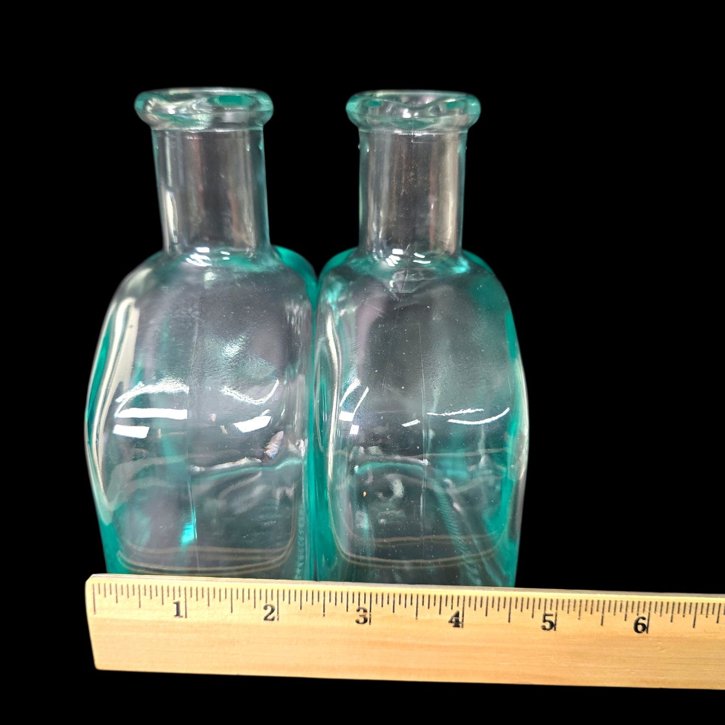 Pair Italian Glass Bottles Italy 500 ml Recycled Glass Apothecary Farmhouse Boho