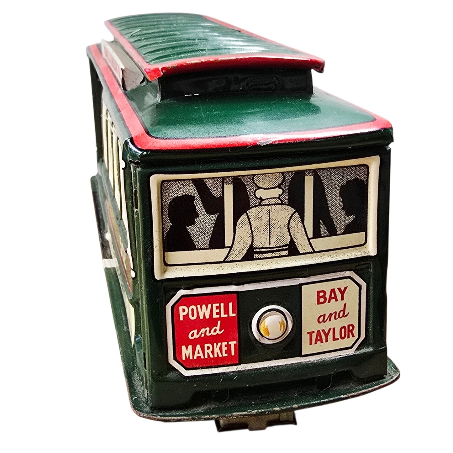 Vtg Tin Litho San Francisco Cable Car 512 Toy Japan Friction Bell