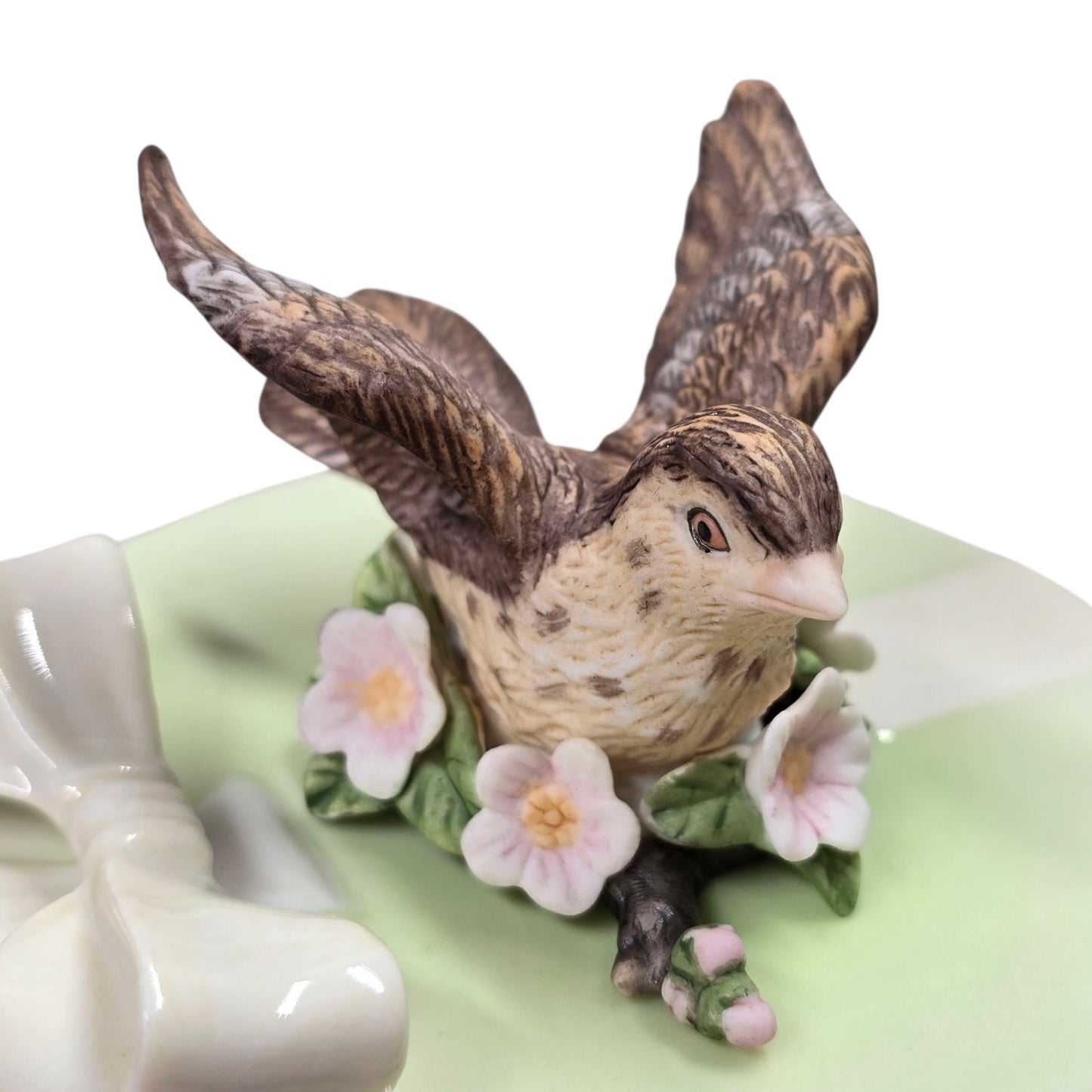 Vtg 2009 Crystal Cathedral Sparrows Club Trinket Box Bird Bloom Where Planted
