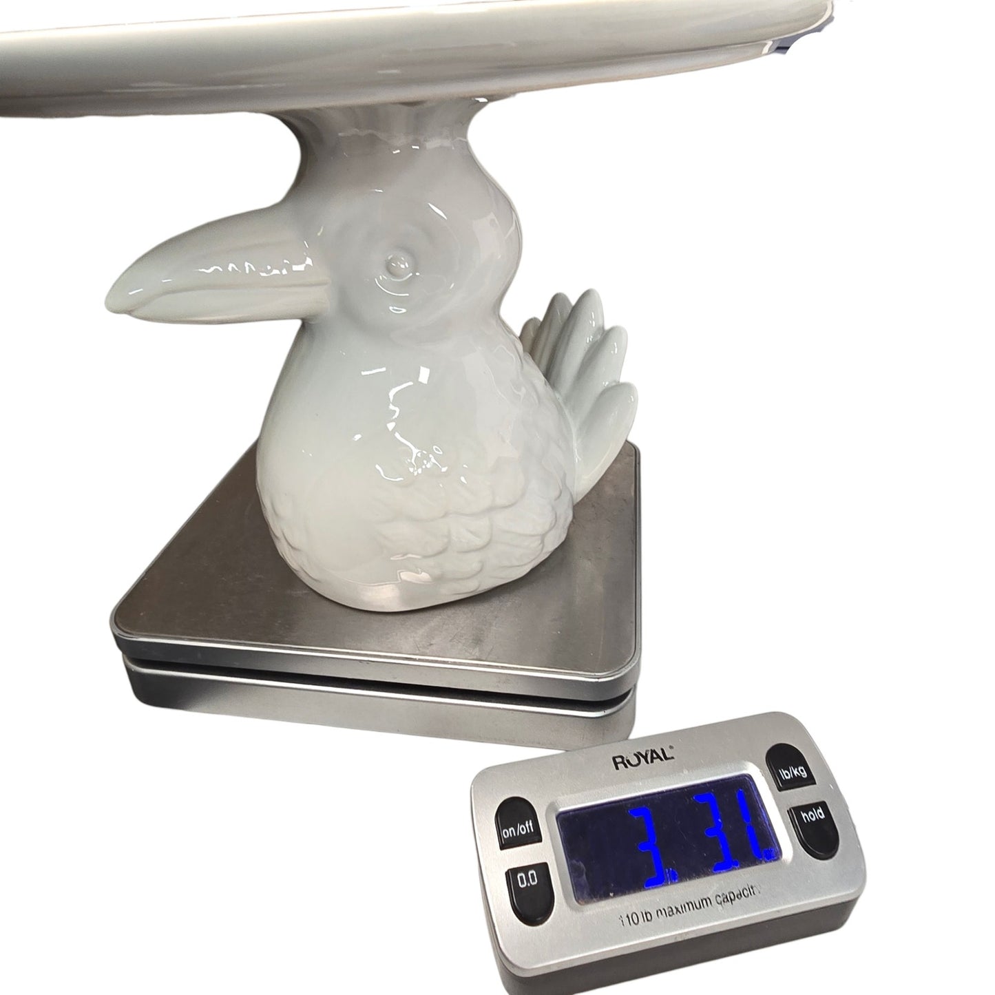 The Cellar Macy's Whimsical White Figural Toucan Ceramic Cake Stand 10.25"