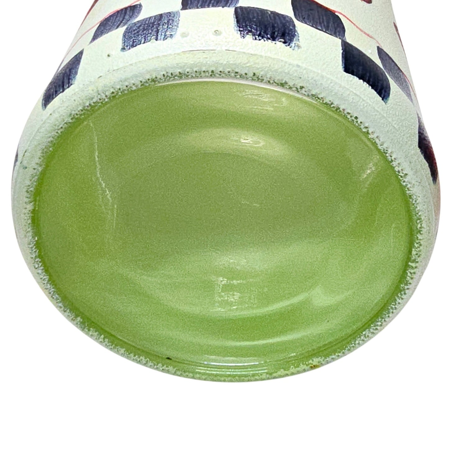 Vtg Hand Painted Glass Cherry Jar, Signed 2003, Hobbyist Piece