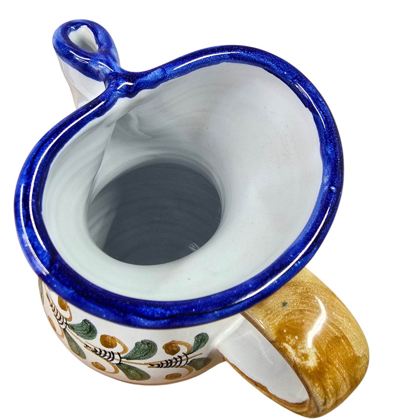 Talavera Water Pitcher Signed S Timoneda Handpainted Mediterranean Farmhouse 8"