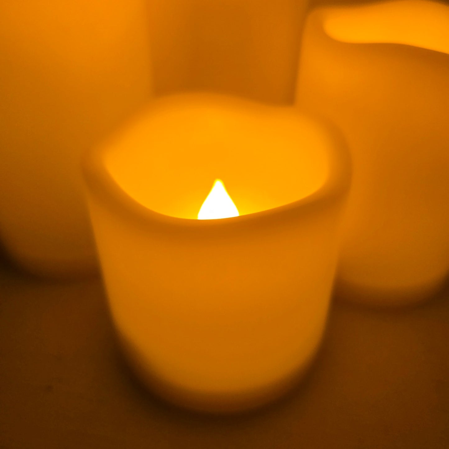 Flameless LED Candles Indoor Outdoor Plastic, Battery-Operated, Set of 4 Pillar