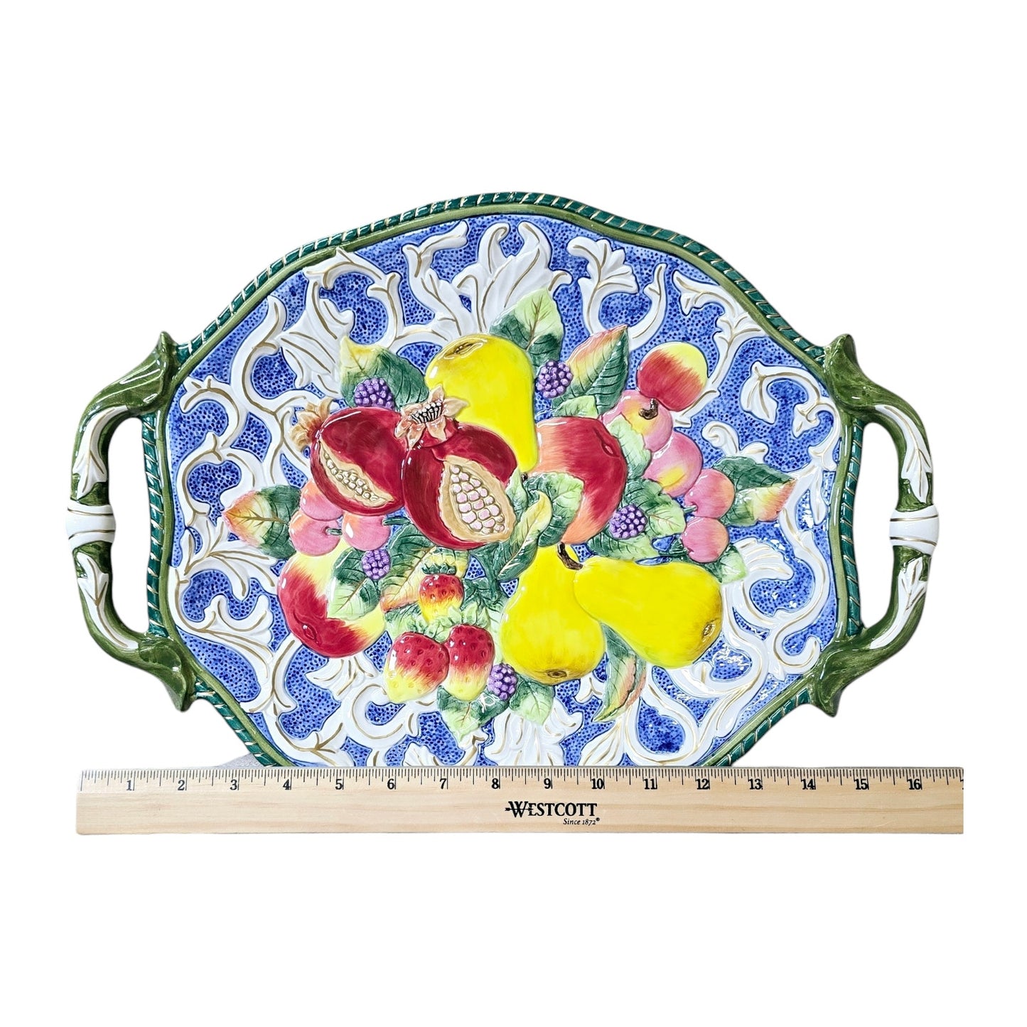Fitz and Floyd Serving Tray Platter Wall Hanging Fruit Decor