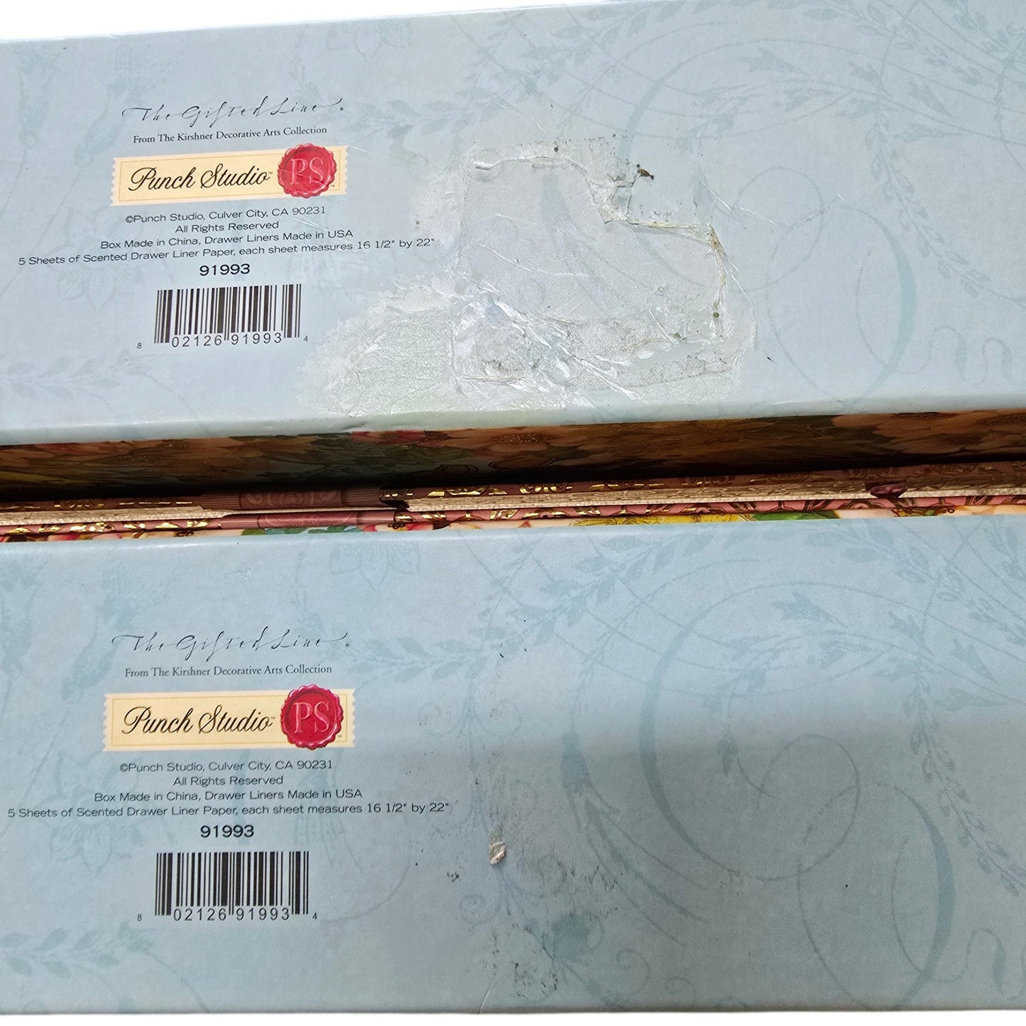 Set of 2 Open Box Punch Studio Plumeria Scented Drawer Liner Sheets 2 Boxes and 6 Liners
