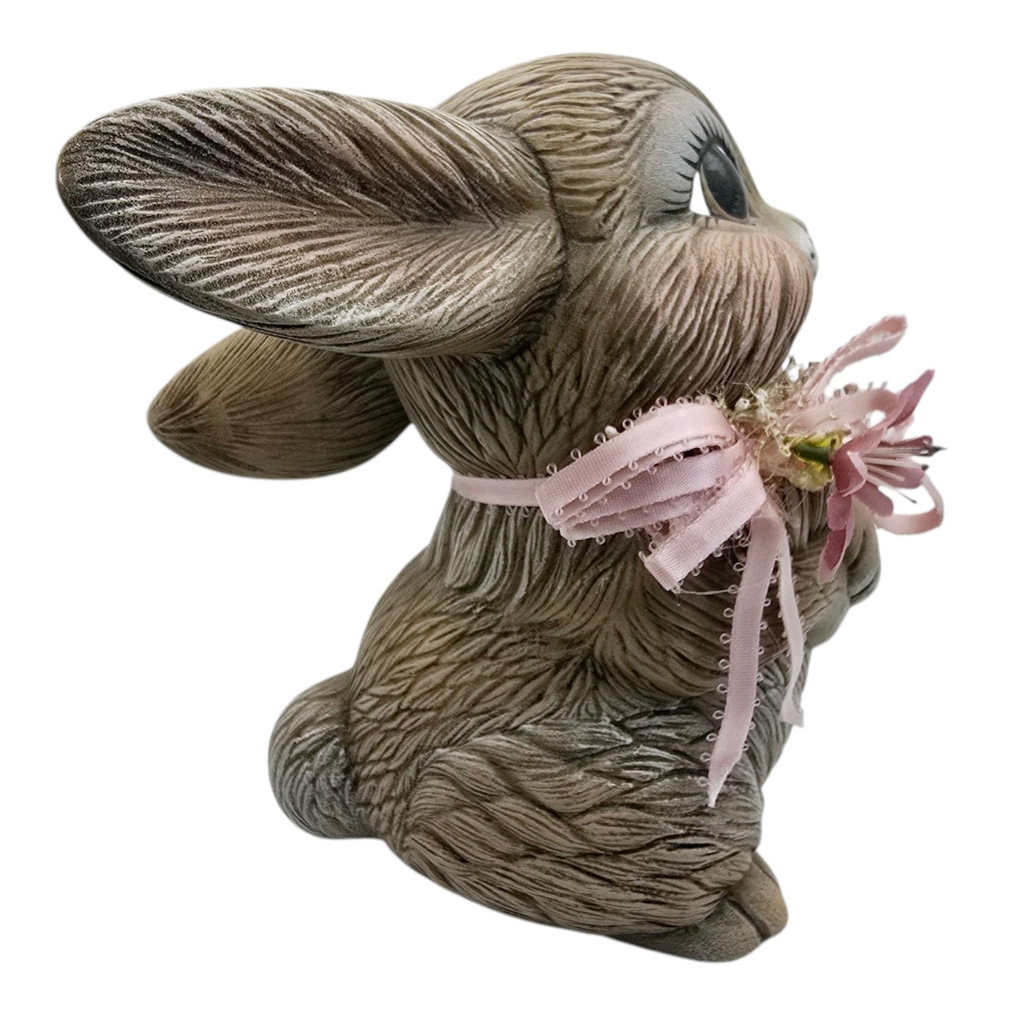 Vintage Ceramic Bunny Figurine Signed PC Pepper's Ceramics Thumper Bunny Easter