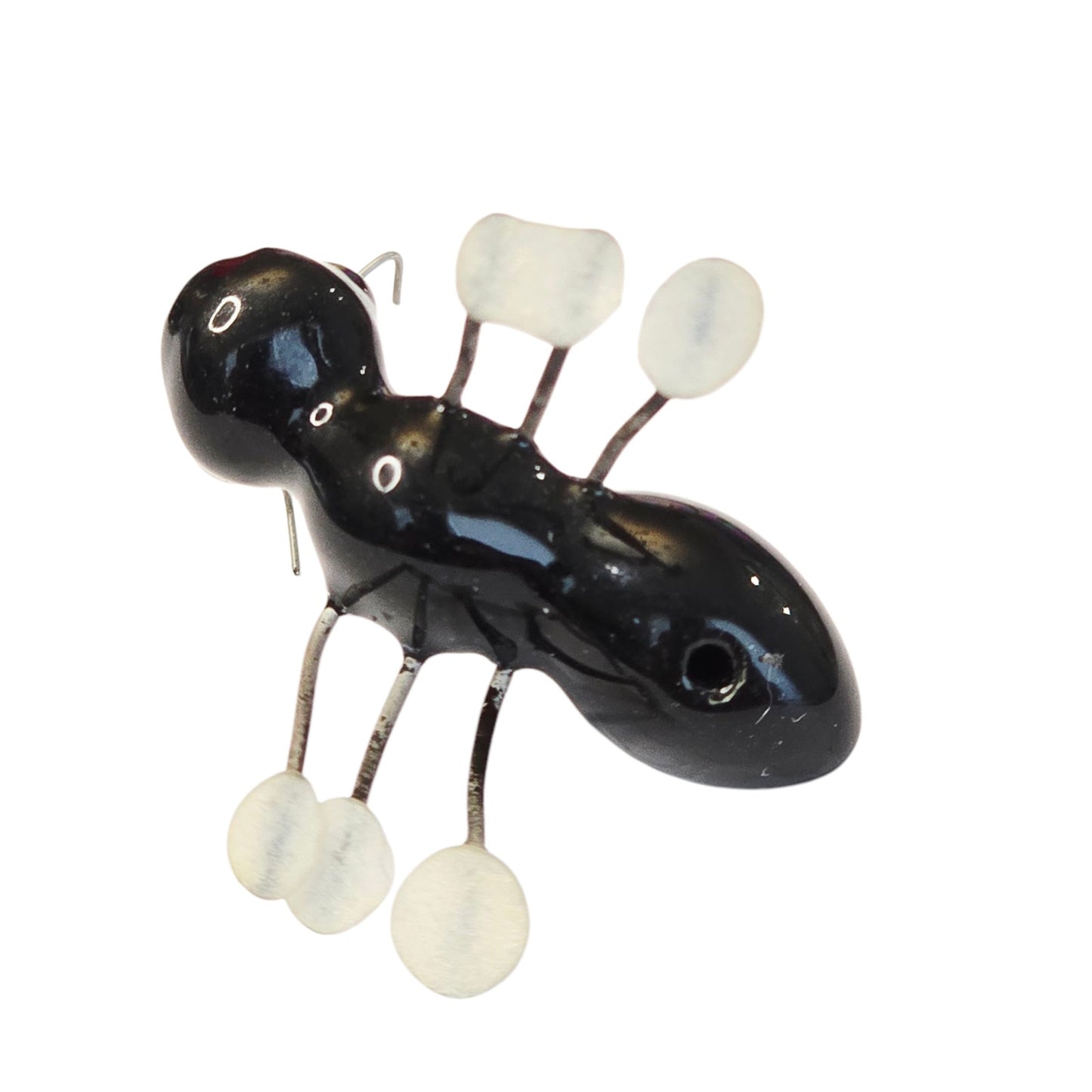 Hagen Renaker Miniature Porcelain Ant with Wire Legs, Vintage Black Ant Figurine