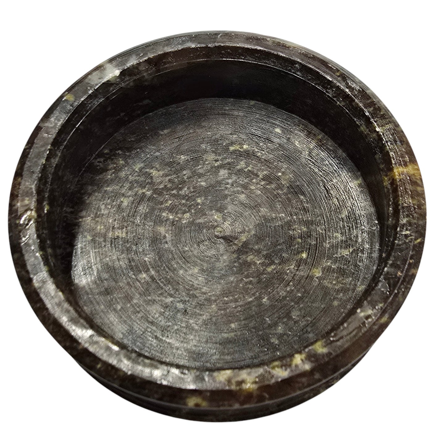 Carved Soapstone Lidded Incense Burner with Hearts Cutouts, Made in India