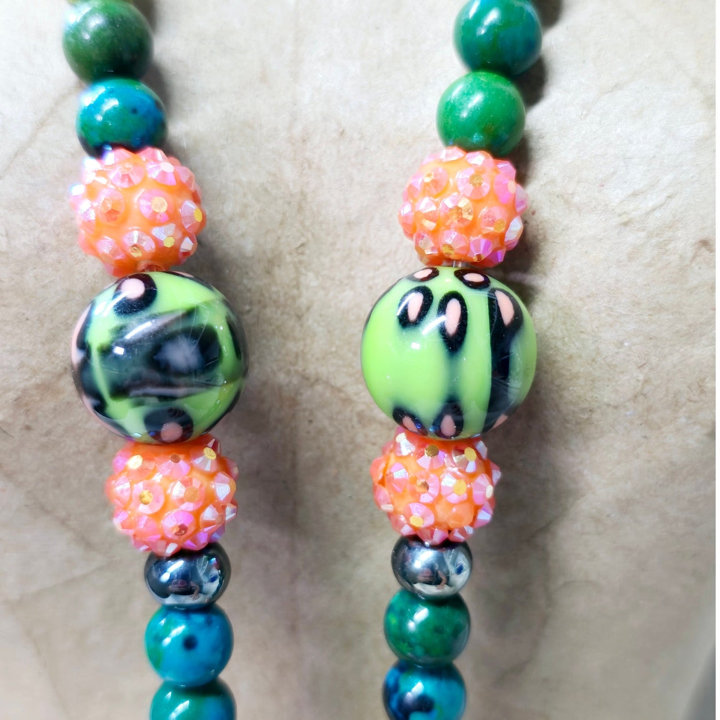 * Colorful Hand-Crafted Stretch Beaded Necklace