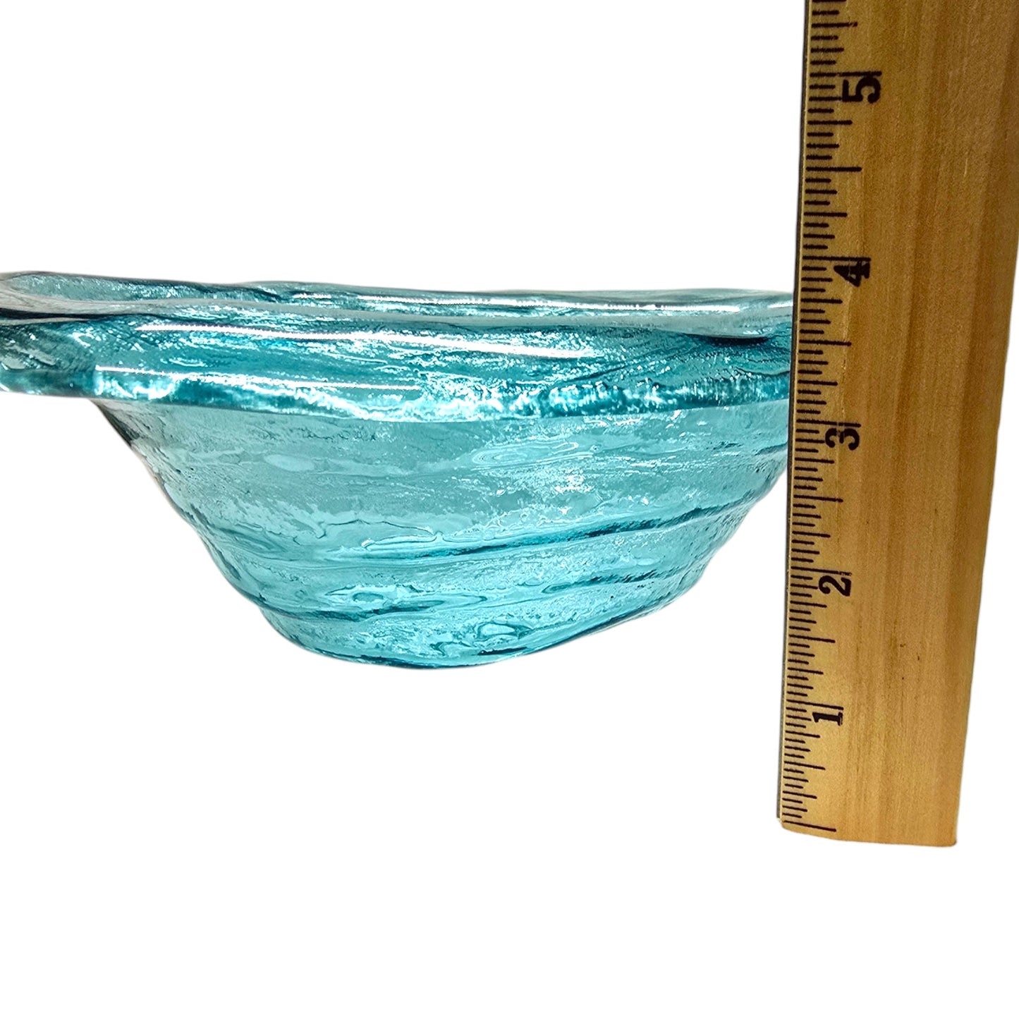 Annieglass Oval Platter, Leaf Dish Handcrafted Artisan Glass Made in USA, Textured Ribbed Glass