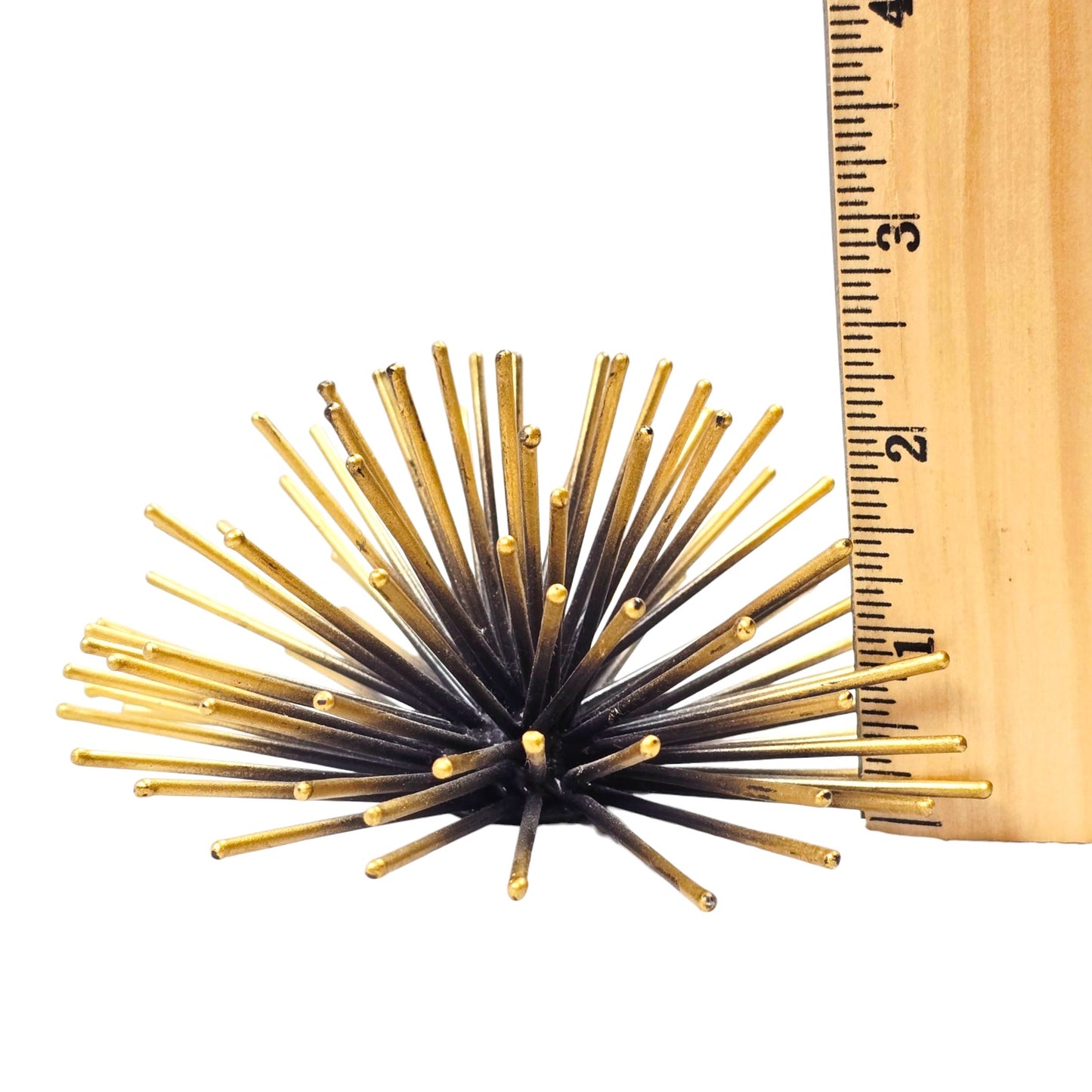 MCM Style Gold & Black Atomic Starburst Business Card Holder Sea Urchin Wall Art