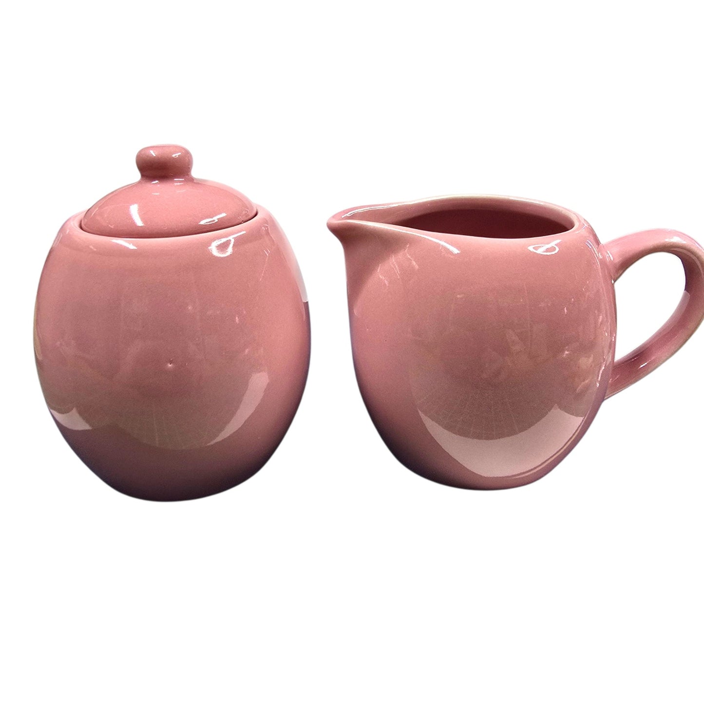 (Saved for Customer) Old Amsterdam Porcelain Works Cream + Sugar Set, Sierra Rose