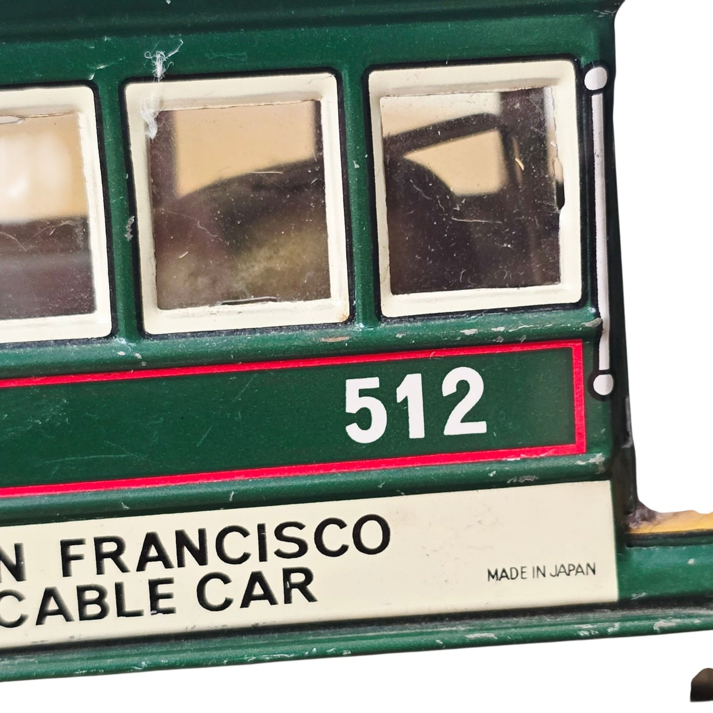 Vtg Tin Litho San Francisco Cable Car 512 Toy Japan Friction Bell