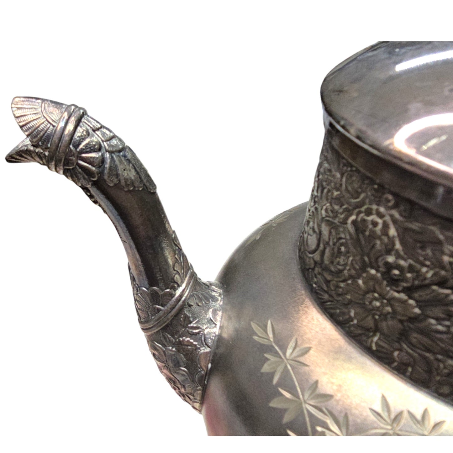 EG Webster & Son NY Tea Set, Quadruple Silver Plated, Hand White Metal Teaset