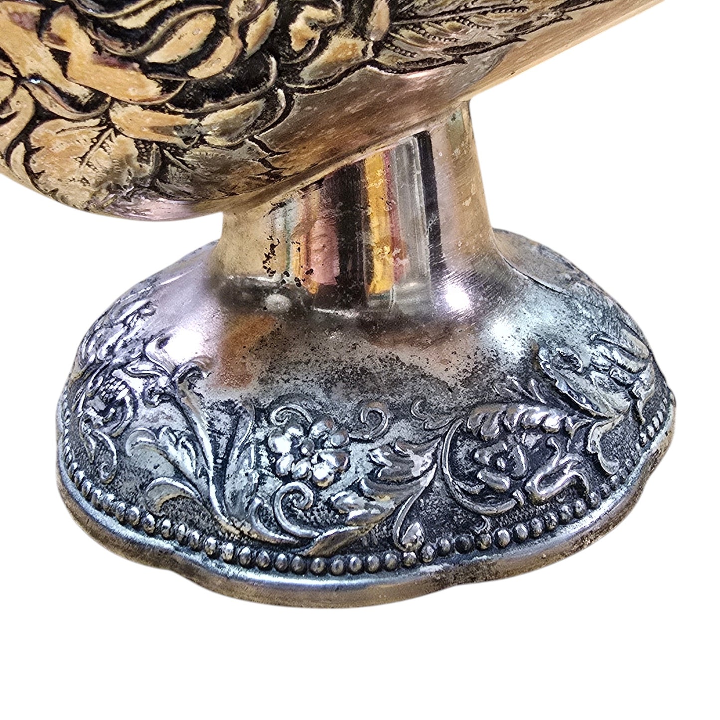 Silver Plate Sugar Scuttle Pretty Rose Pattern, No Scoop