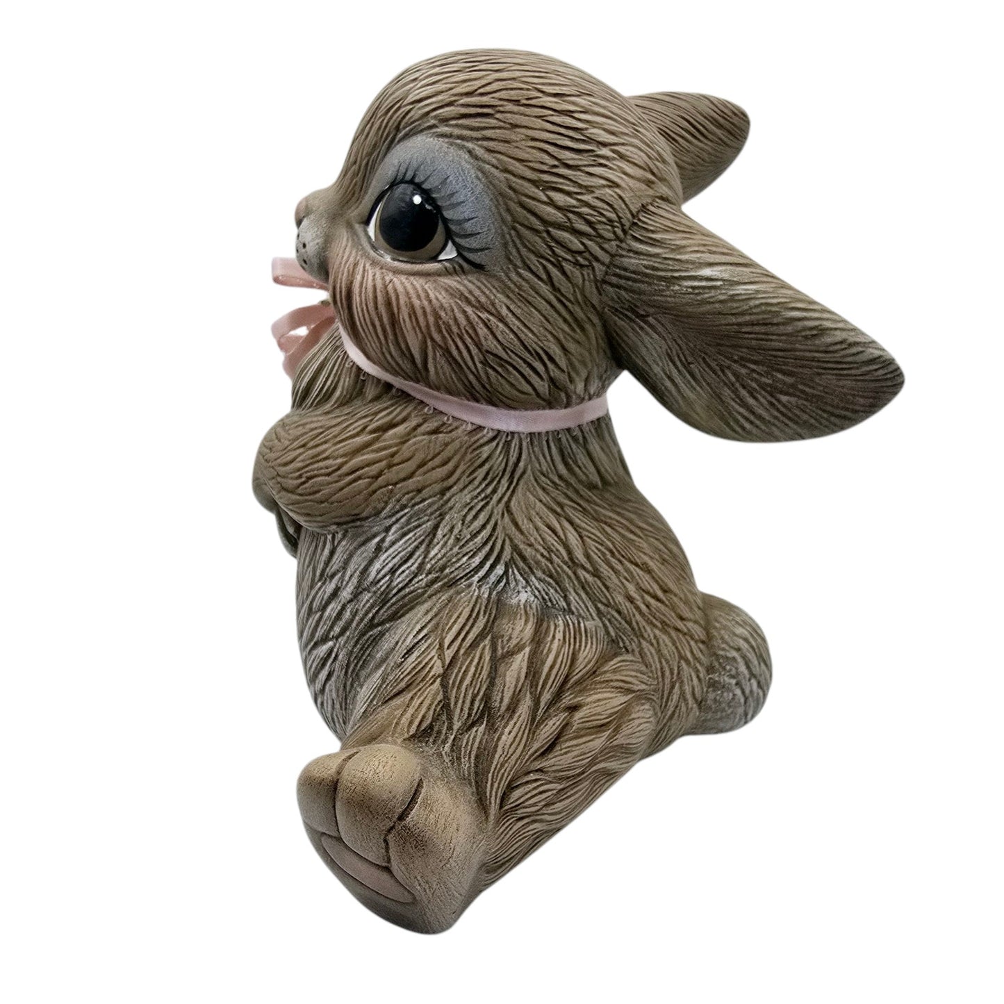 Vintage Ceramic Bunny Figurine Signed PC Pepper's Ceramics Thumper Bunny Easter