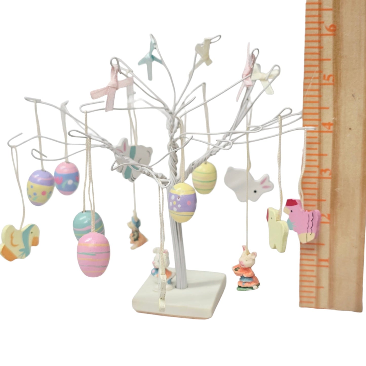 Vtg Tabletop Mini Easter Tree Decor Set - 16 Ornaments -Story of the Easter Tree