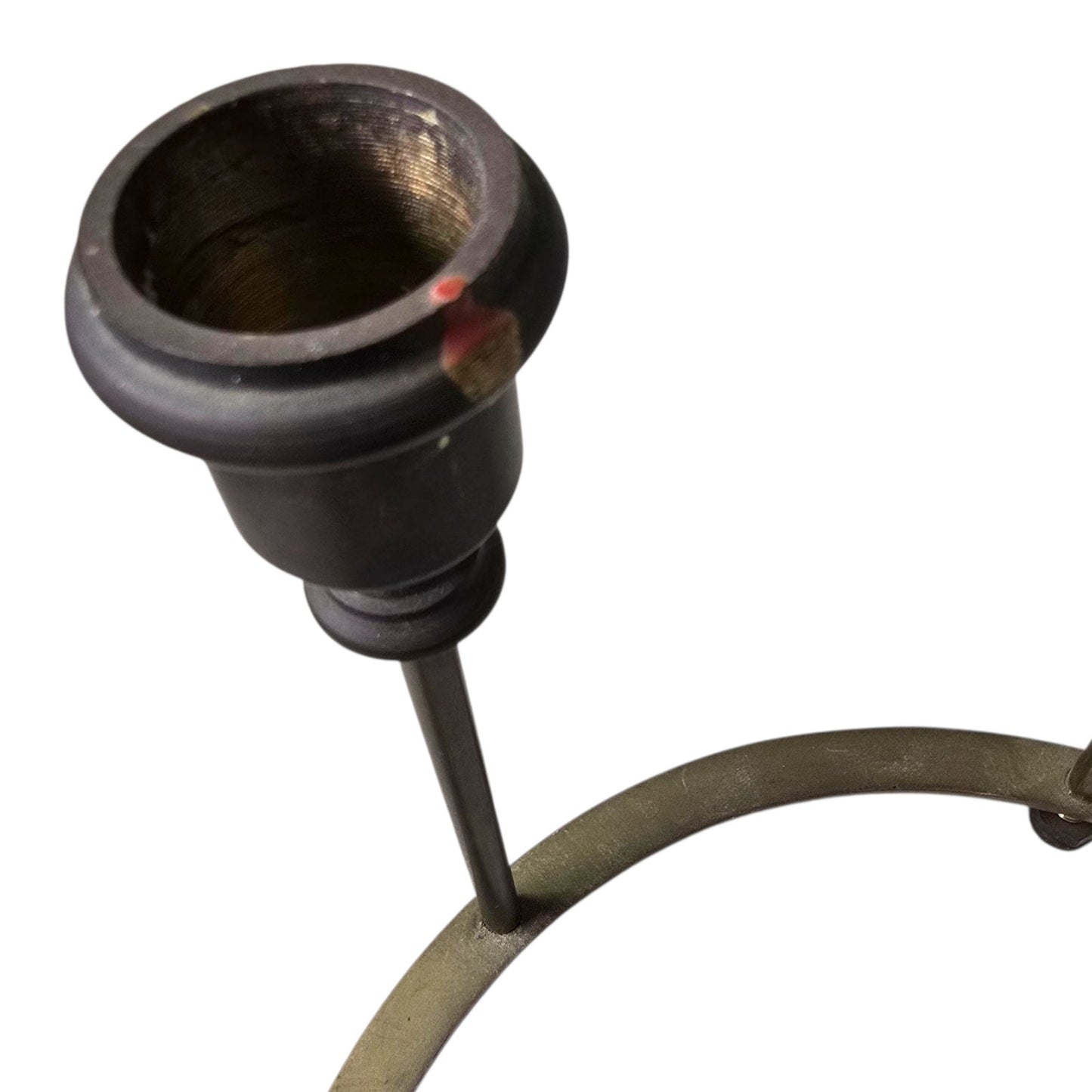 MCM 6 Taper Brass Candle Holder Modernist Sculpture Danish Brutalist Geometric