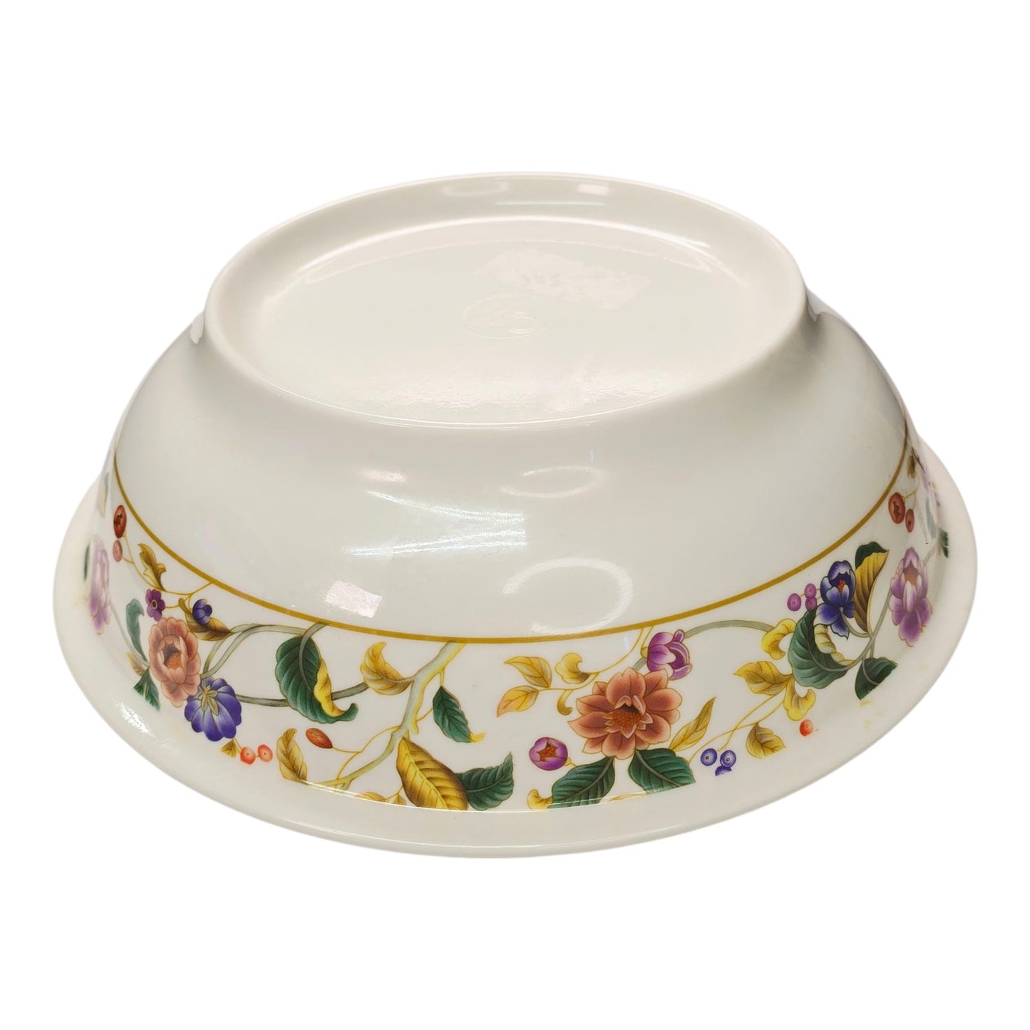 Large Floral Melamine Serving Bowl with Lid Shunta Ware Taiwan Vintage