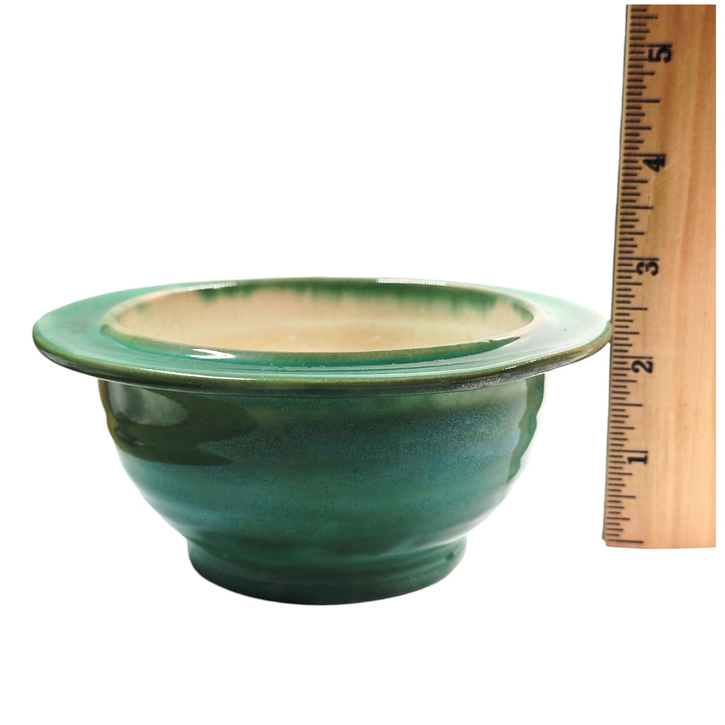 Vintage Stengl Pottery GreenTerra Rose Lidded Bowl Rose Finial Made in Trenton USA