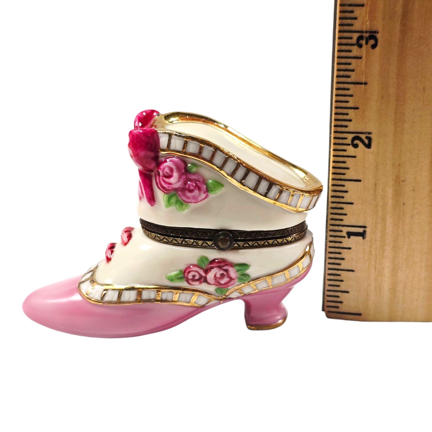 Vintage Victorian Shoe Porcelain Trinket Box Keepsake Shabby Chic