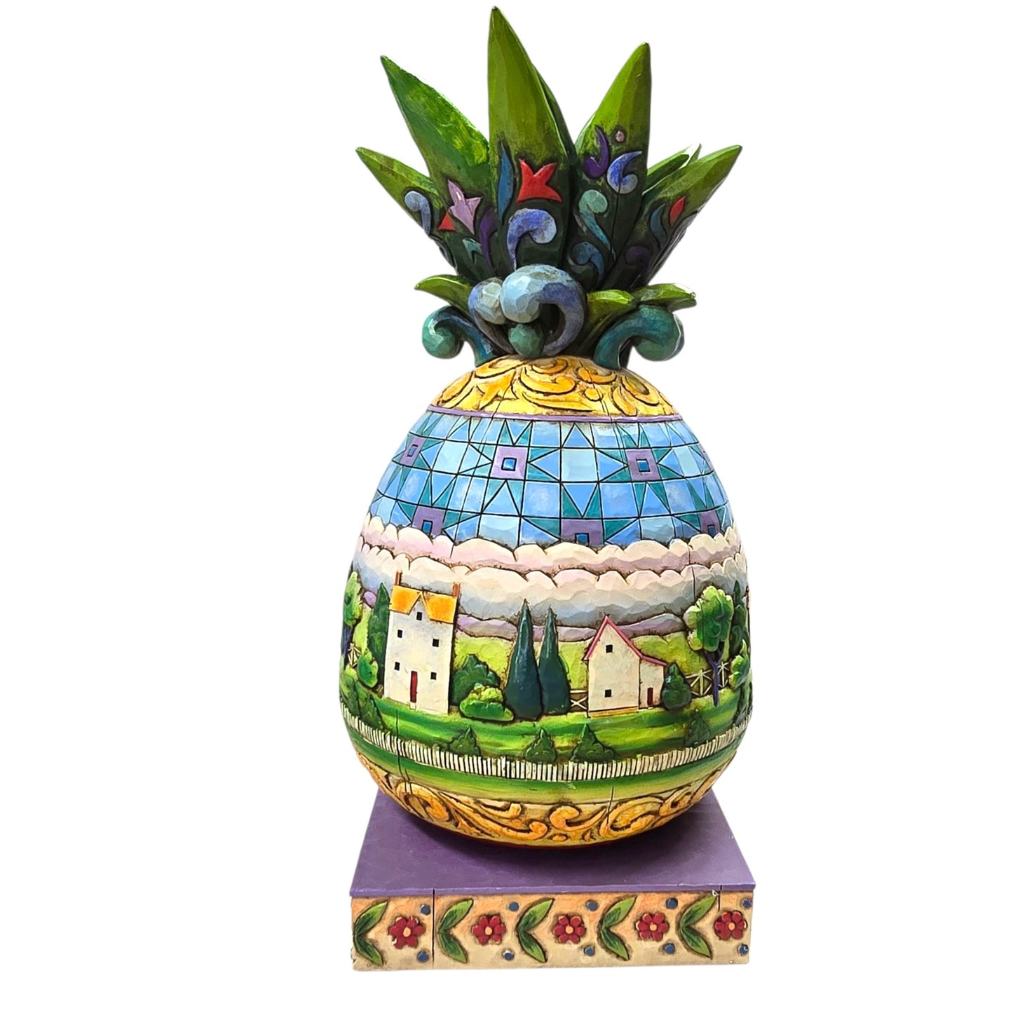 "Welcome All" Pineapple Jim Shore Heartwood Creek Folk Art 2006 Model 4007666