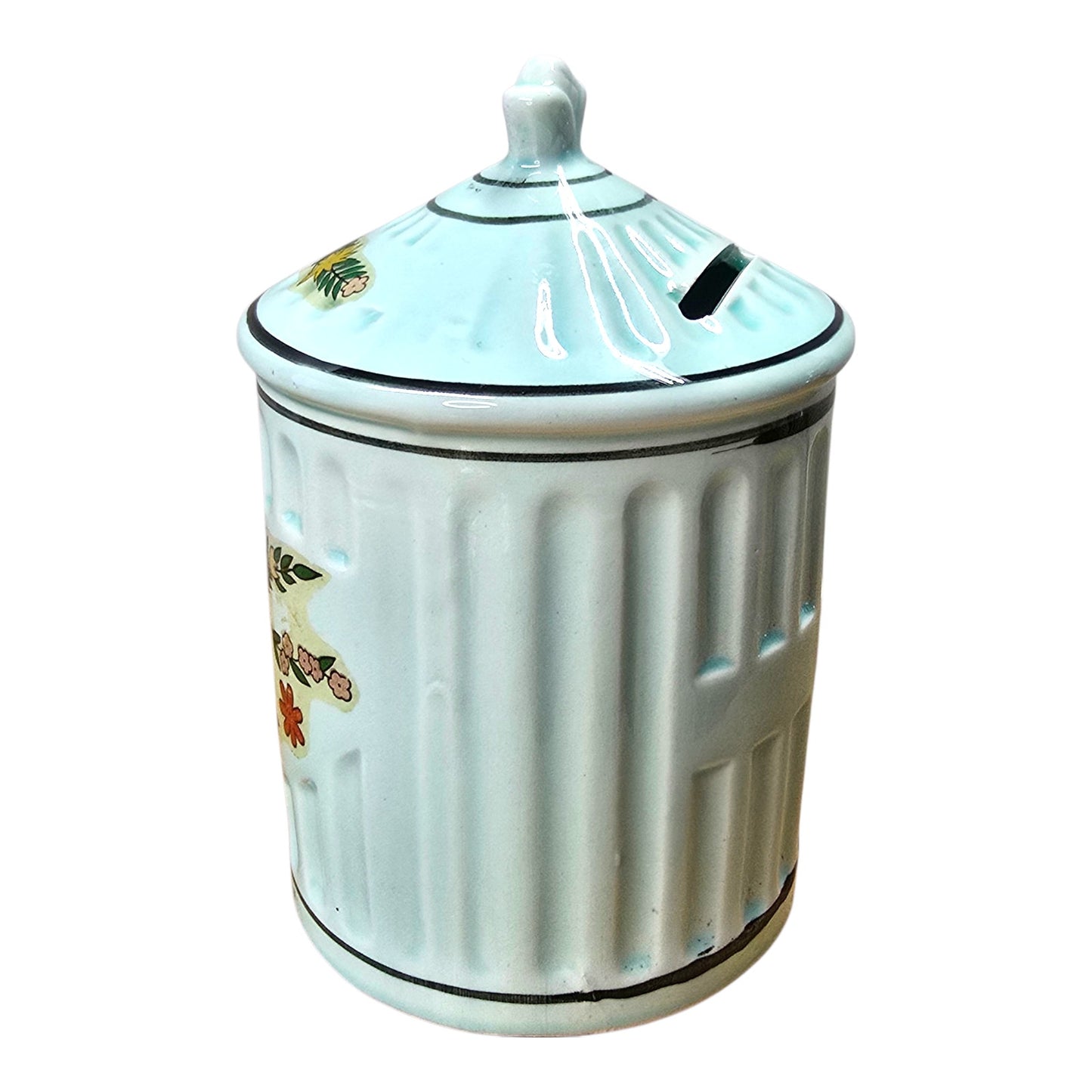 Vtg Wyatt Dunagan Williams Ceramic Cookie Jar Coin Bank Floral 5.5" WDW Japan