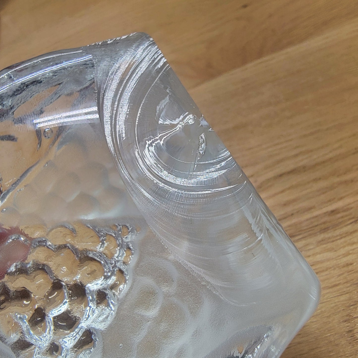 4" Vintage Clear & Frosted Viking Glass Owl Bookend Paperweight FLAW