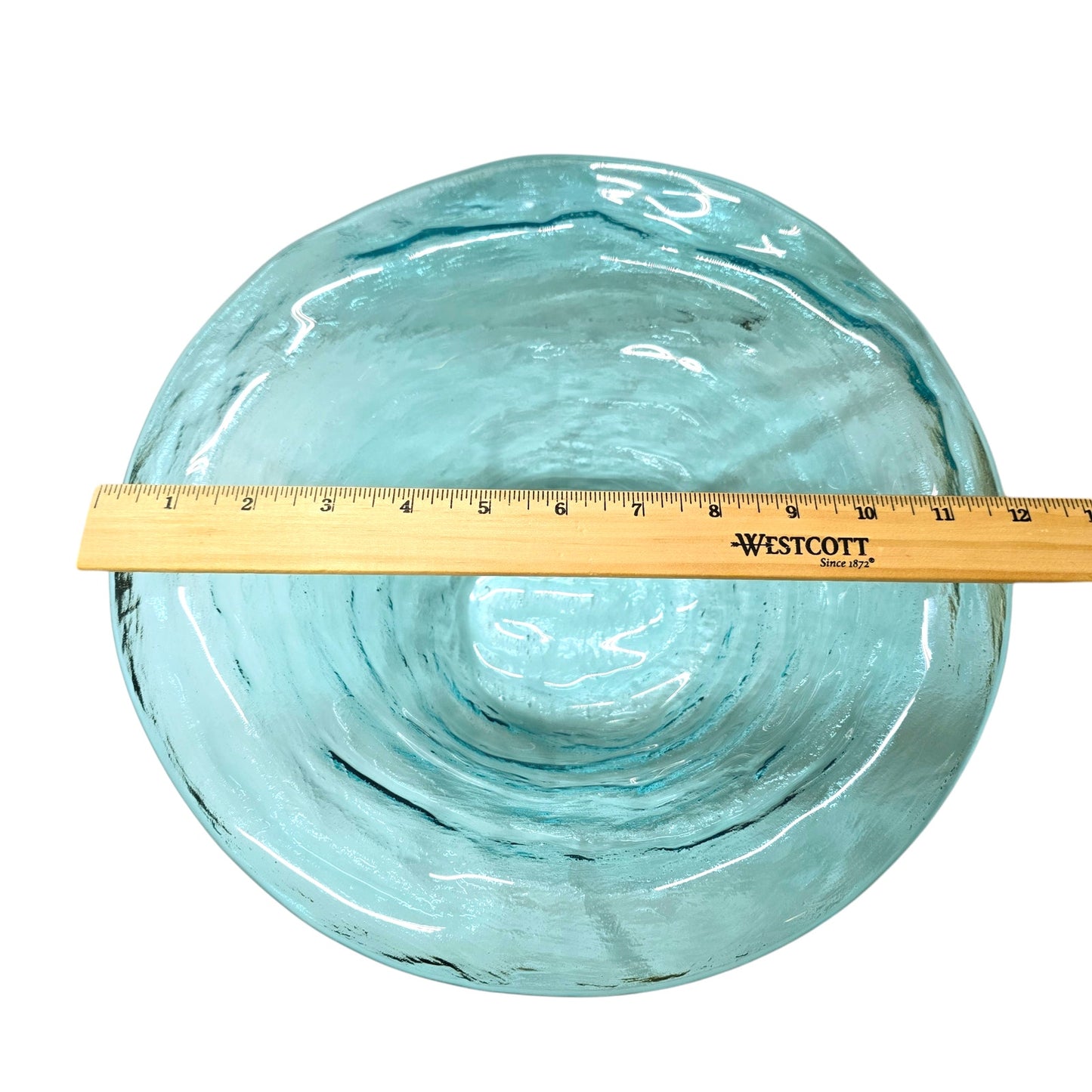 Annieglass Oval Platter, Leaf Dish Handcrafted Artisan Glass Made in USA, Textured Ribbed Glass